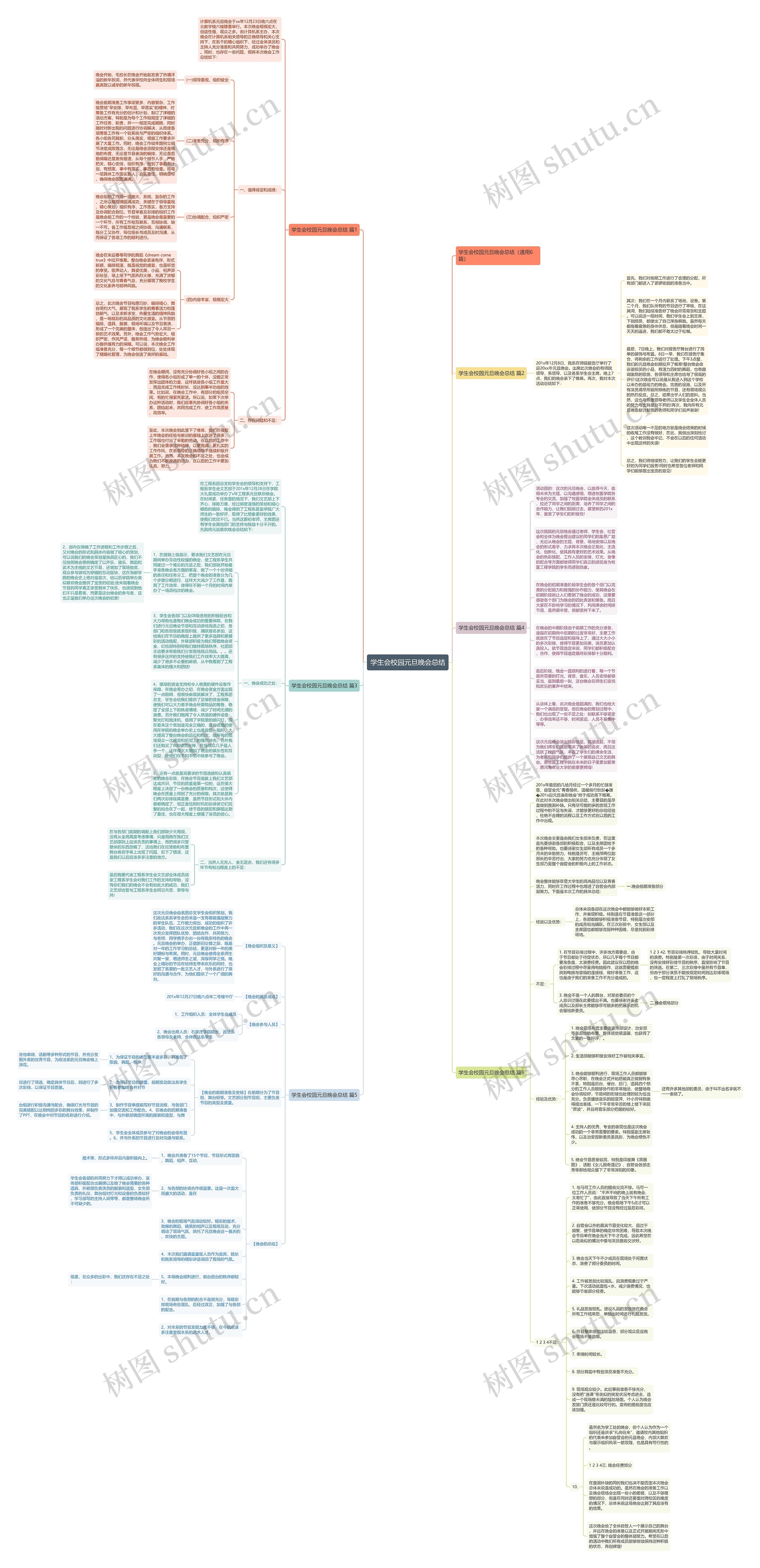 学生会校园元旦晚会总结思维导图
