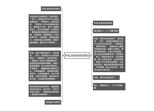 昨夜,地球妈妈对我说