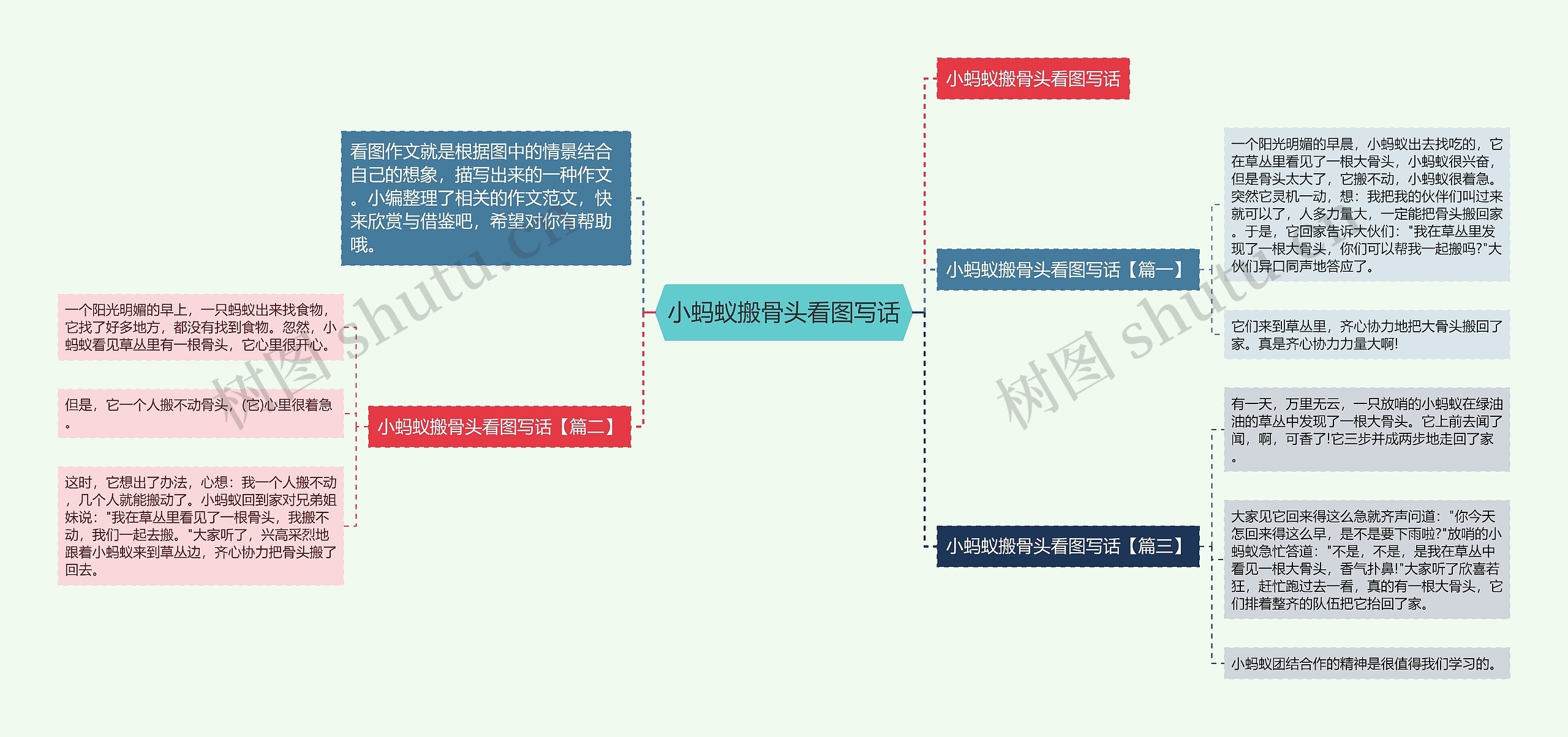 小蚂蚁搬骨头看图写话思维导图