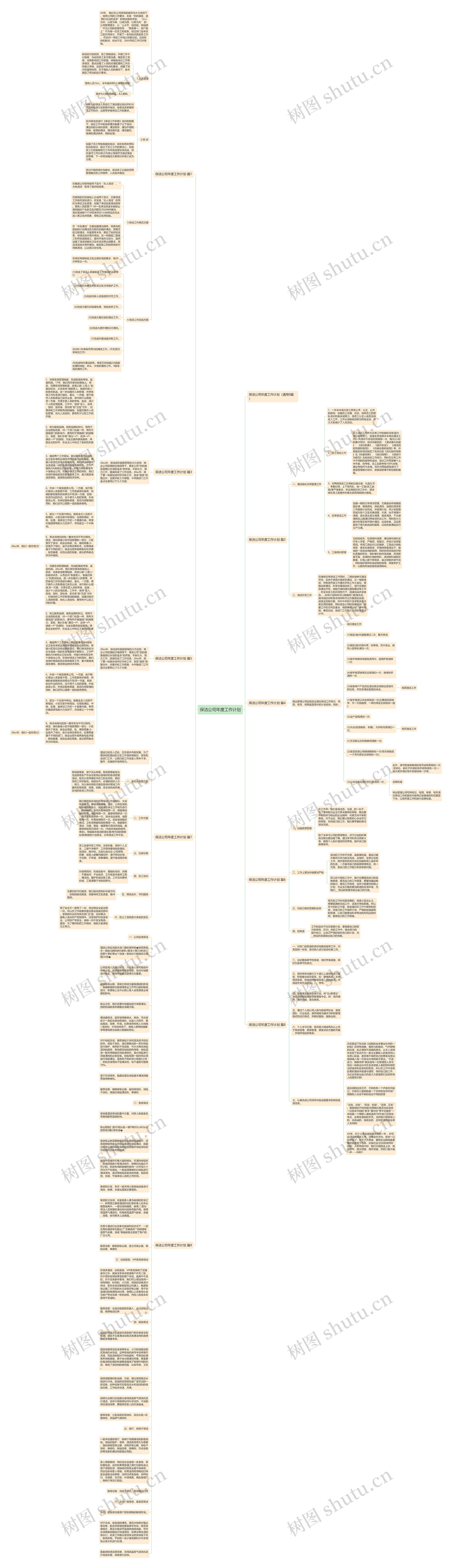保洁公司年度工作计划思维导图