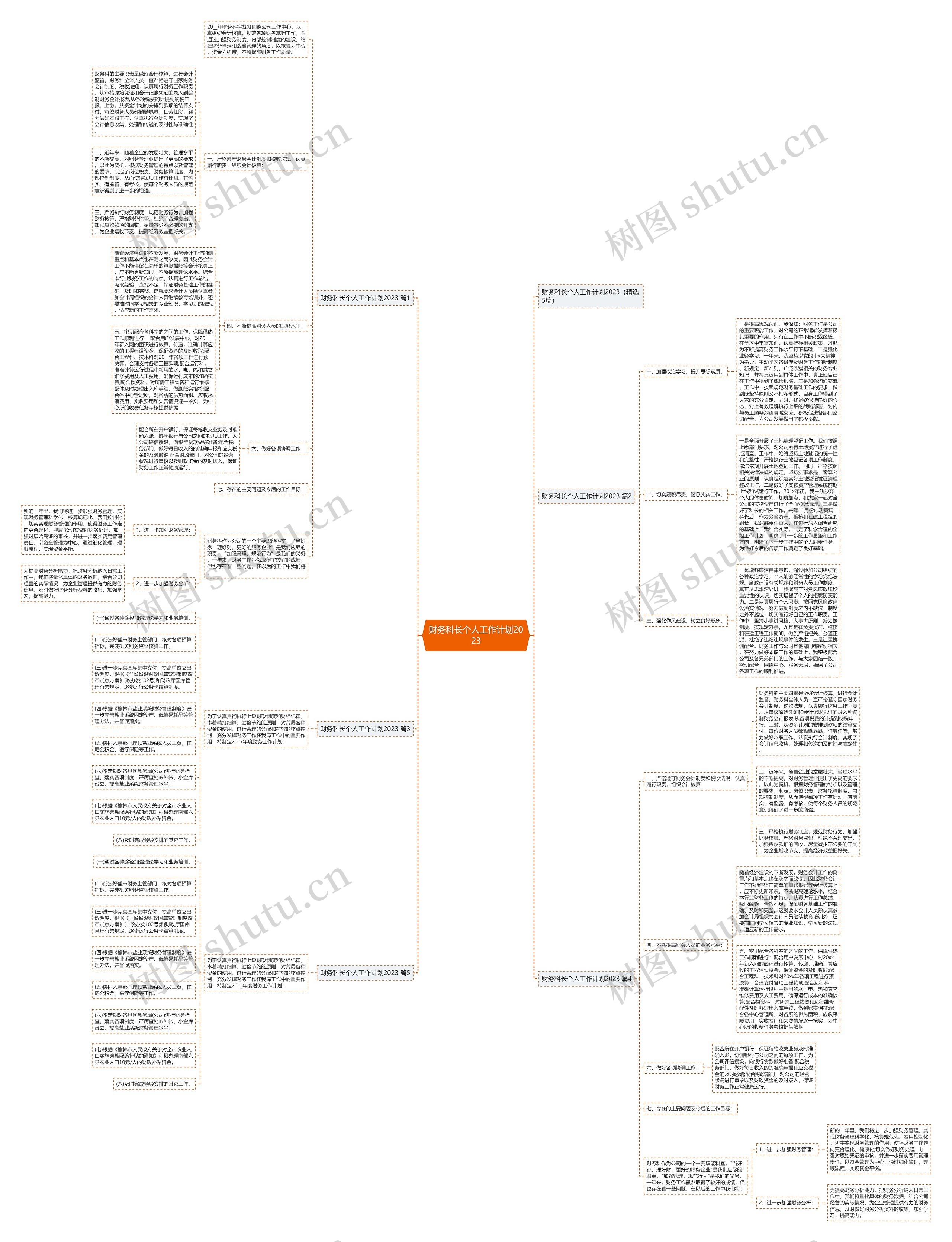 财务科长个人工作计划2023思维导图