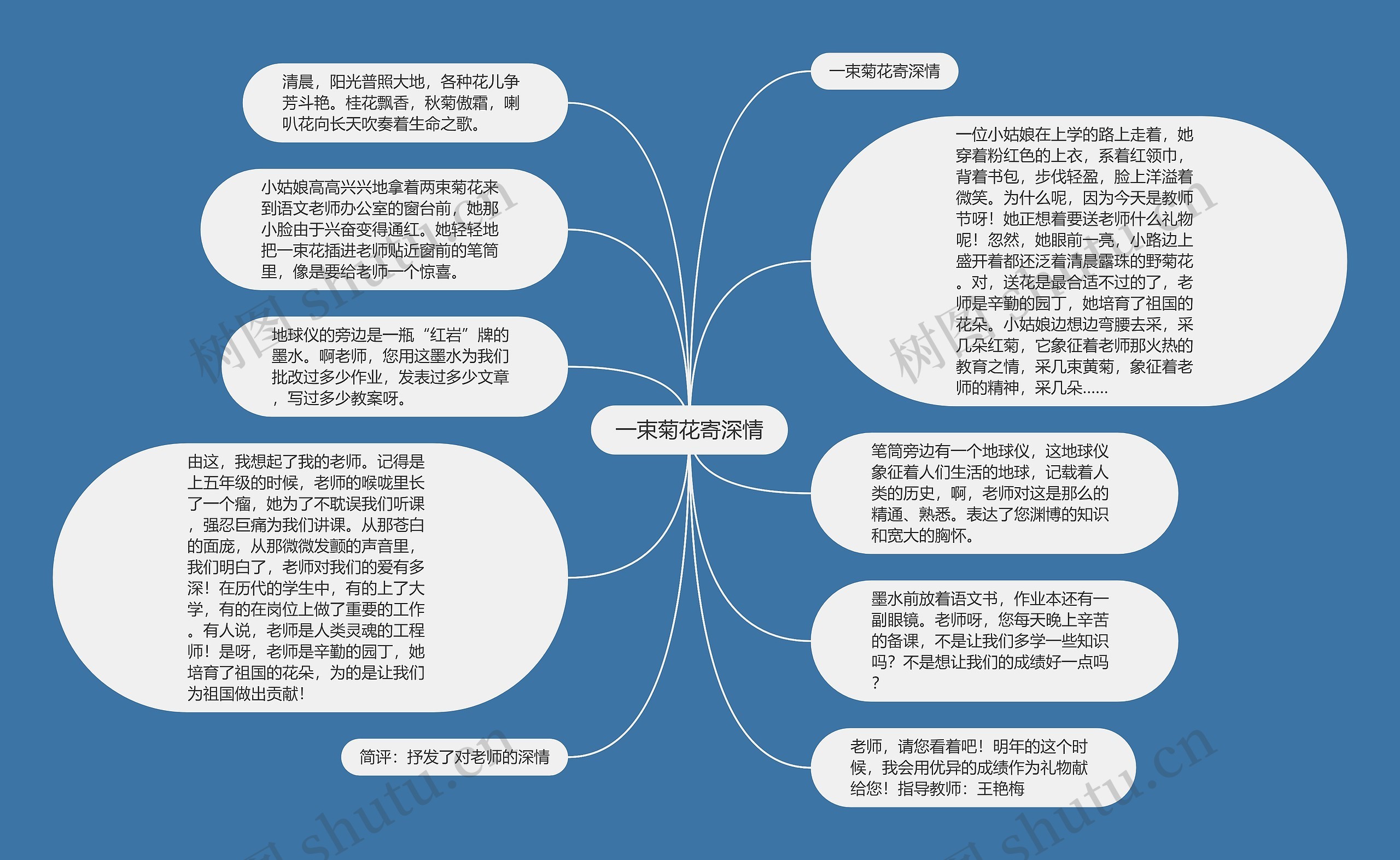 一束菊花寄深情思维导图