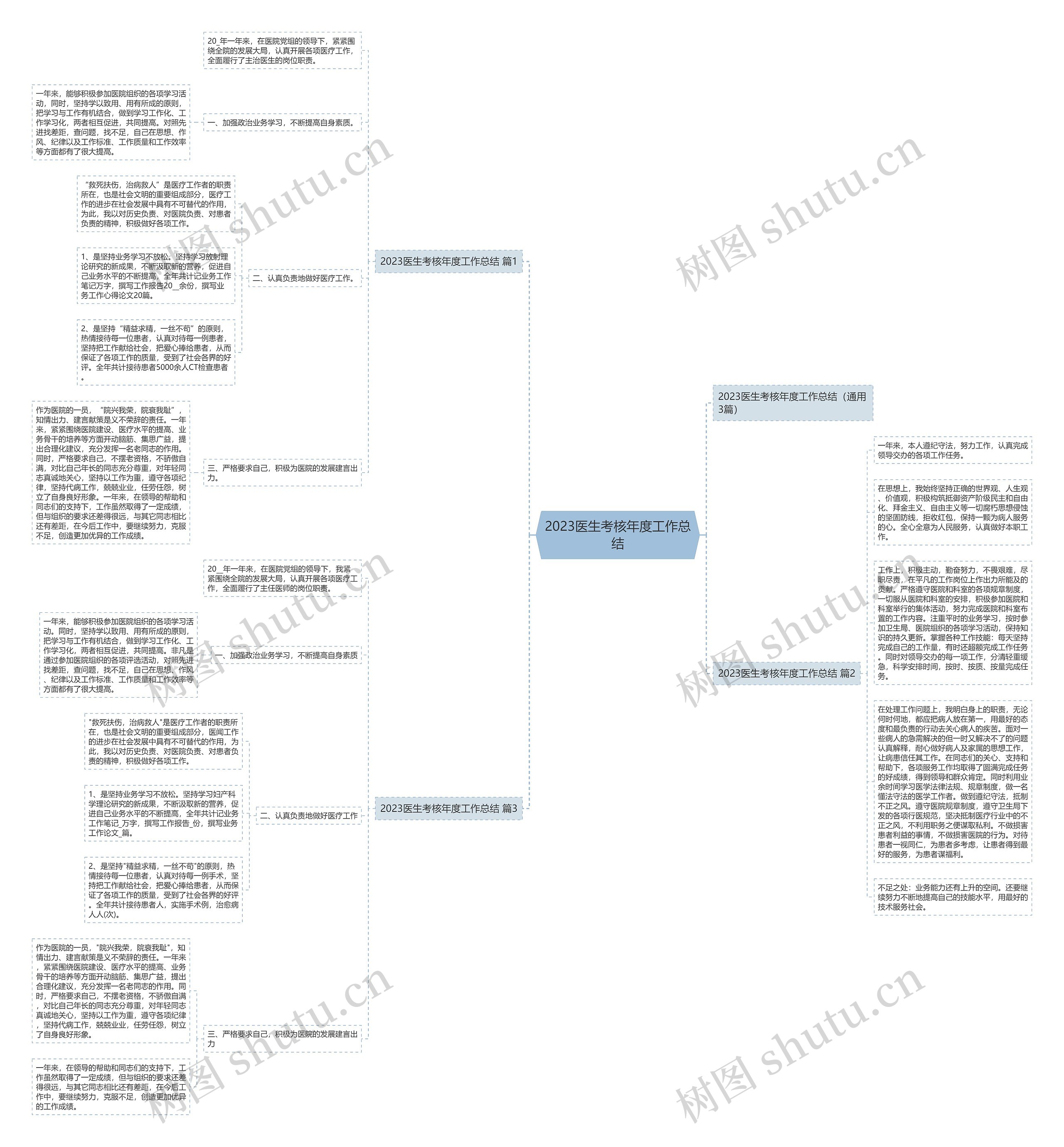 2023医生考核年度工作总结思维导图