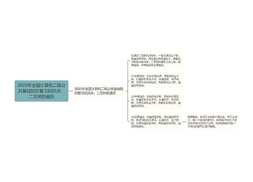 2020年全国计算机二级公共基础知识复习知识点：二叉树的遍历