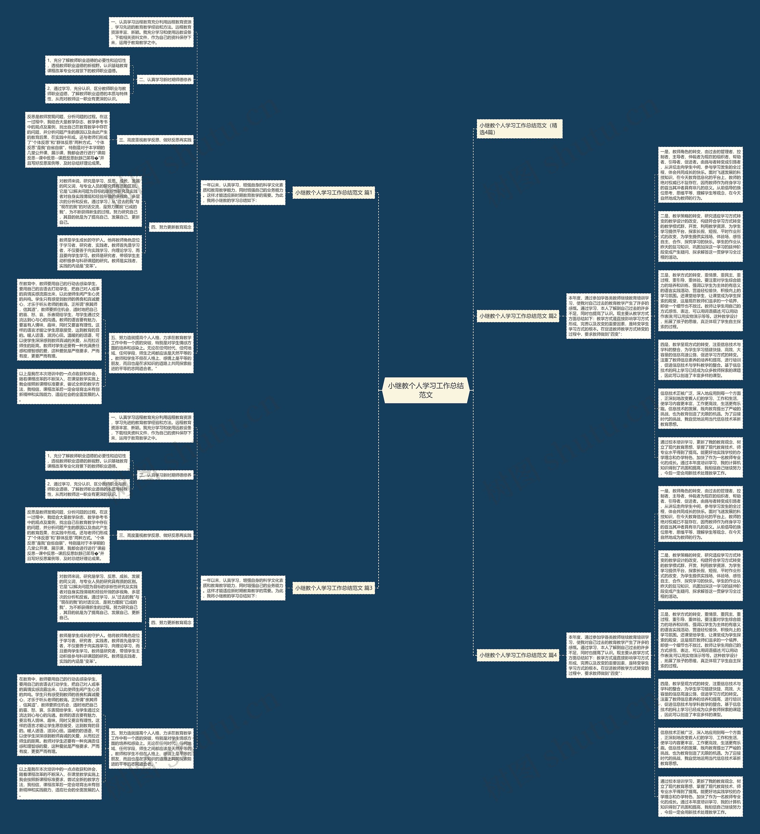 小继教个人学习工作总结范文思维导图