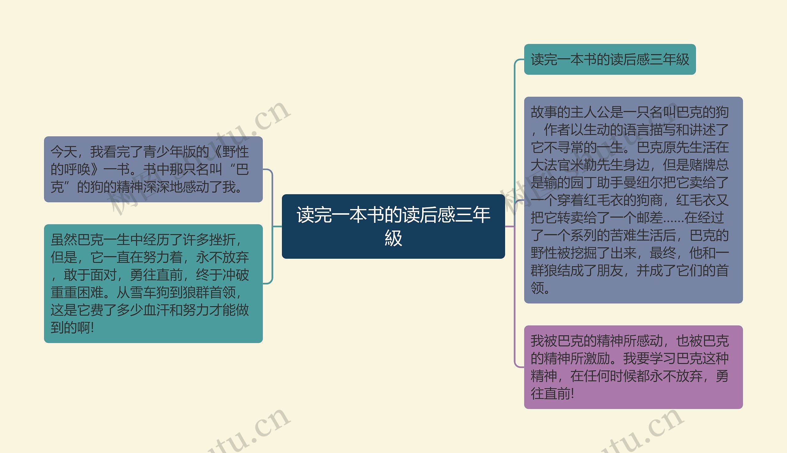 读完一本书的读后感三年級思维导图