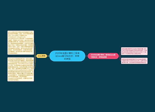 2020年全国计算机二级考试Java复习知识点：异常的类型