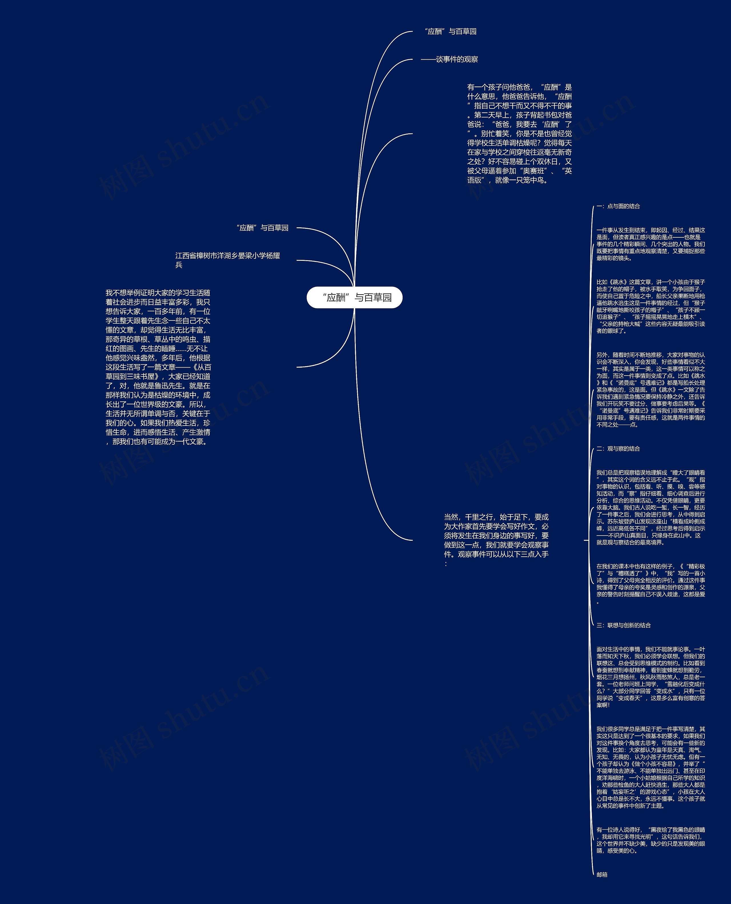 “应酬”与百草园思维导图