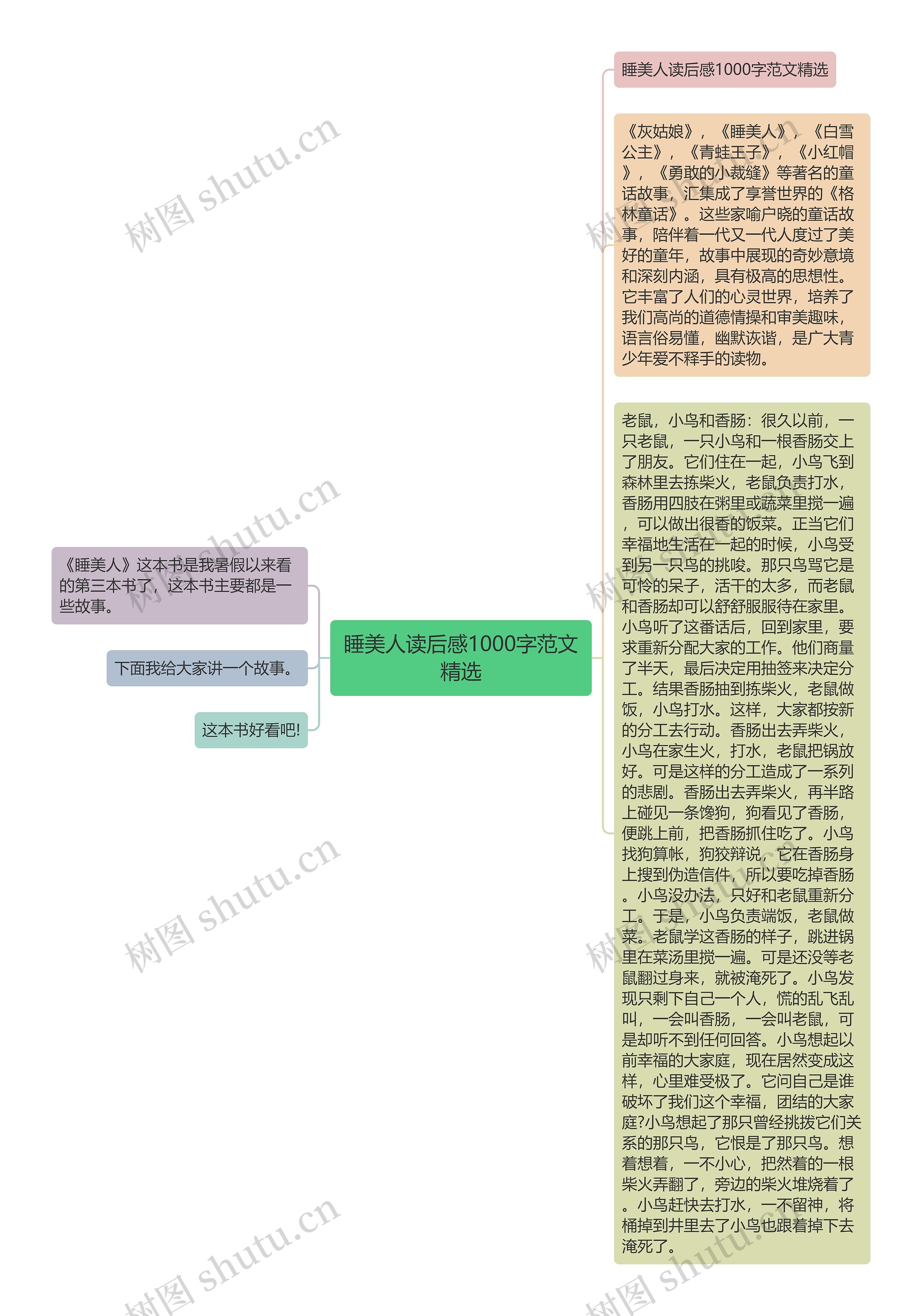 睡美人读后感1000字范文精选思维导图