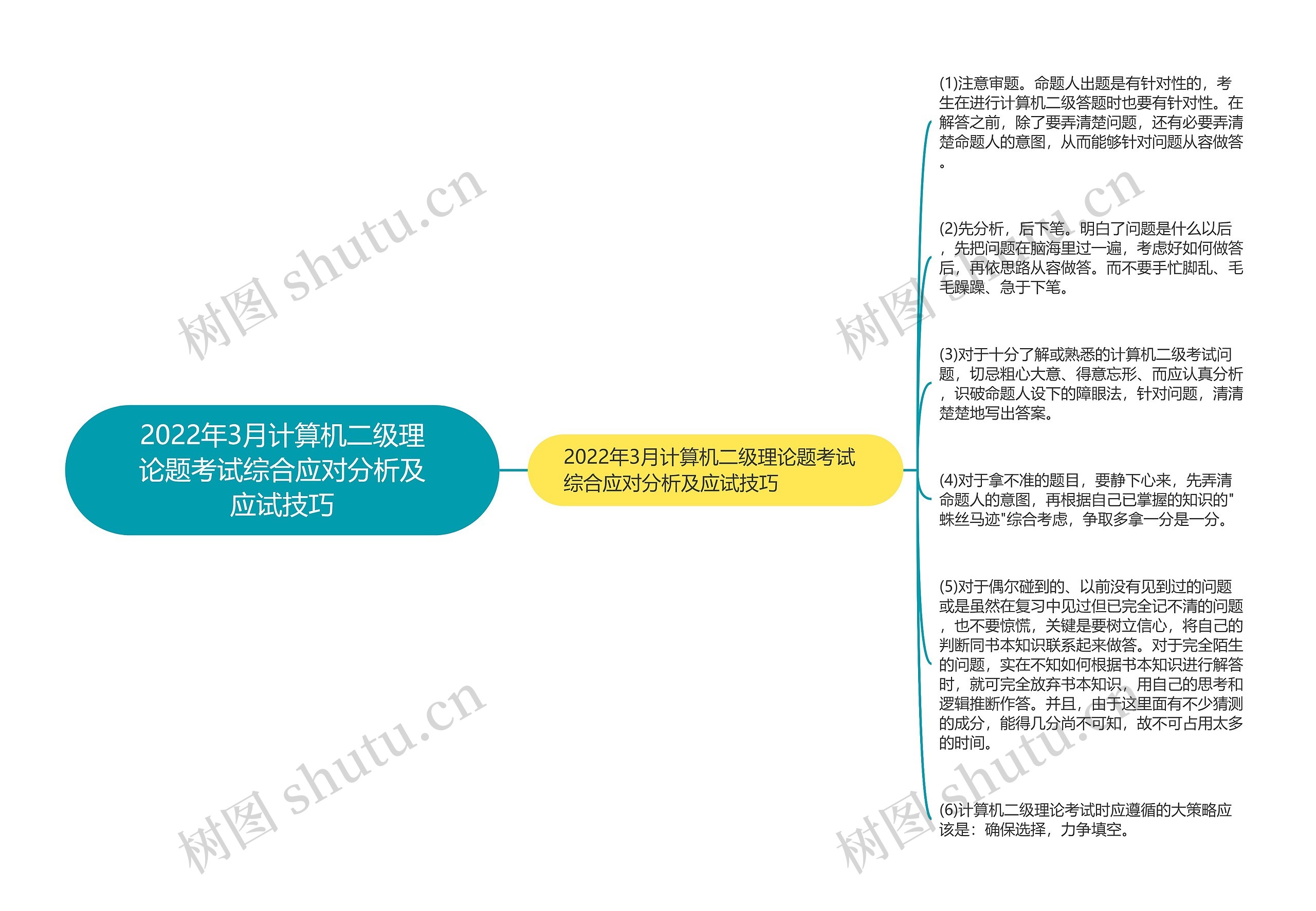 2022年3月计算机二级理论题考试综合应对分析及应试技巧思维导图