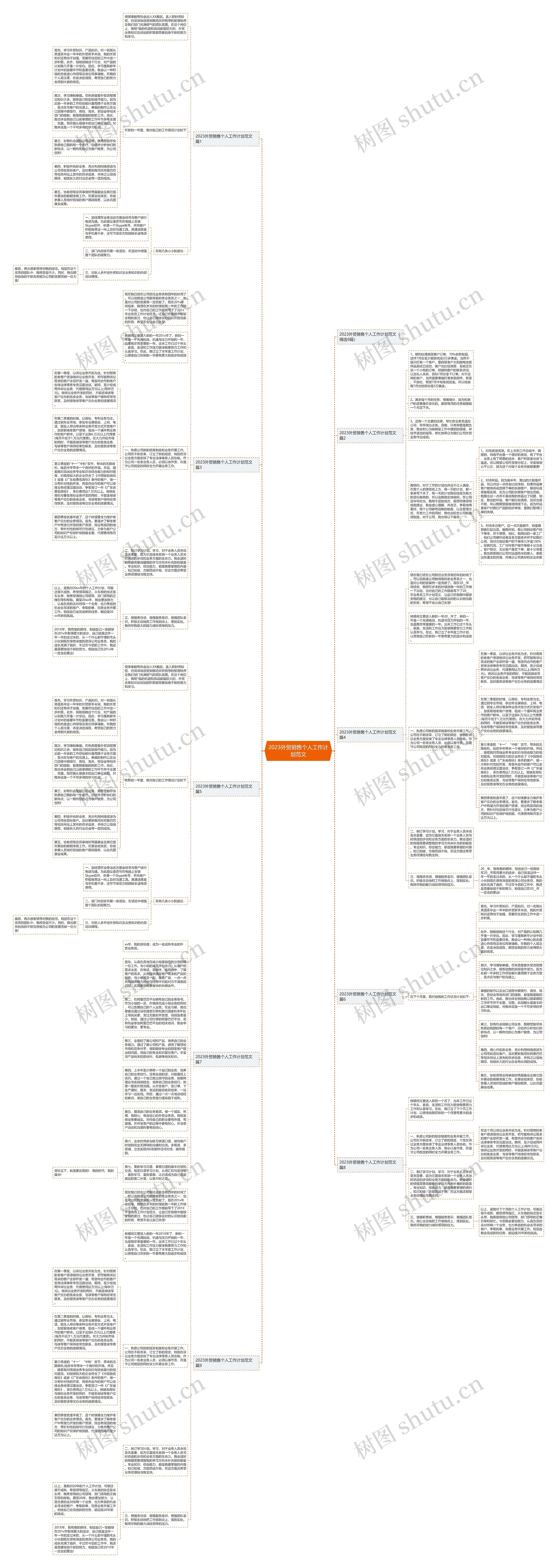 2023外贸销售个人工作计划范文思维导图