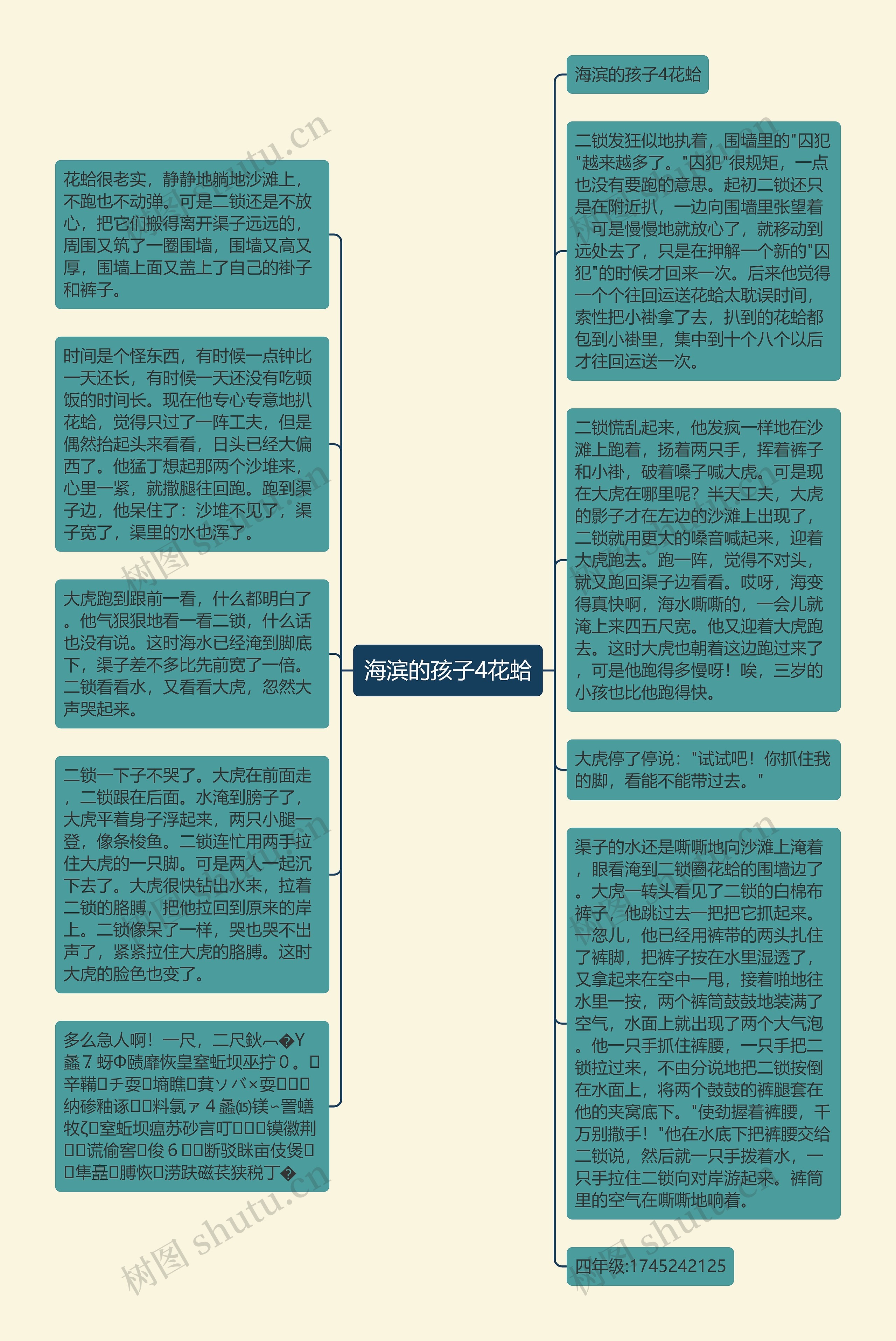 海滨的孩子4花蛤思维导图