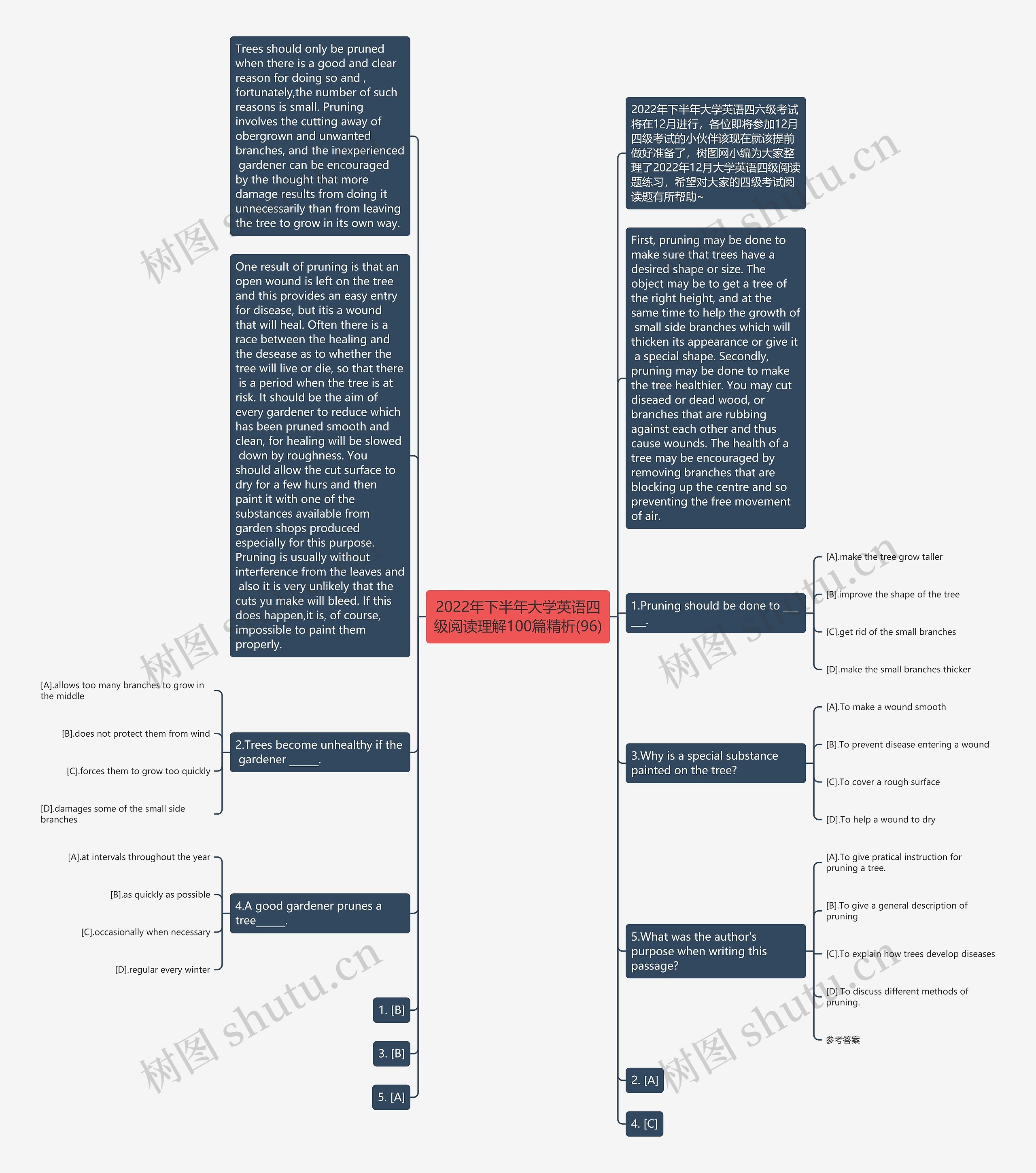 2022年下半年大学英语四级阅读理解100篇精析(96)思维导图