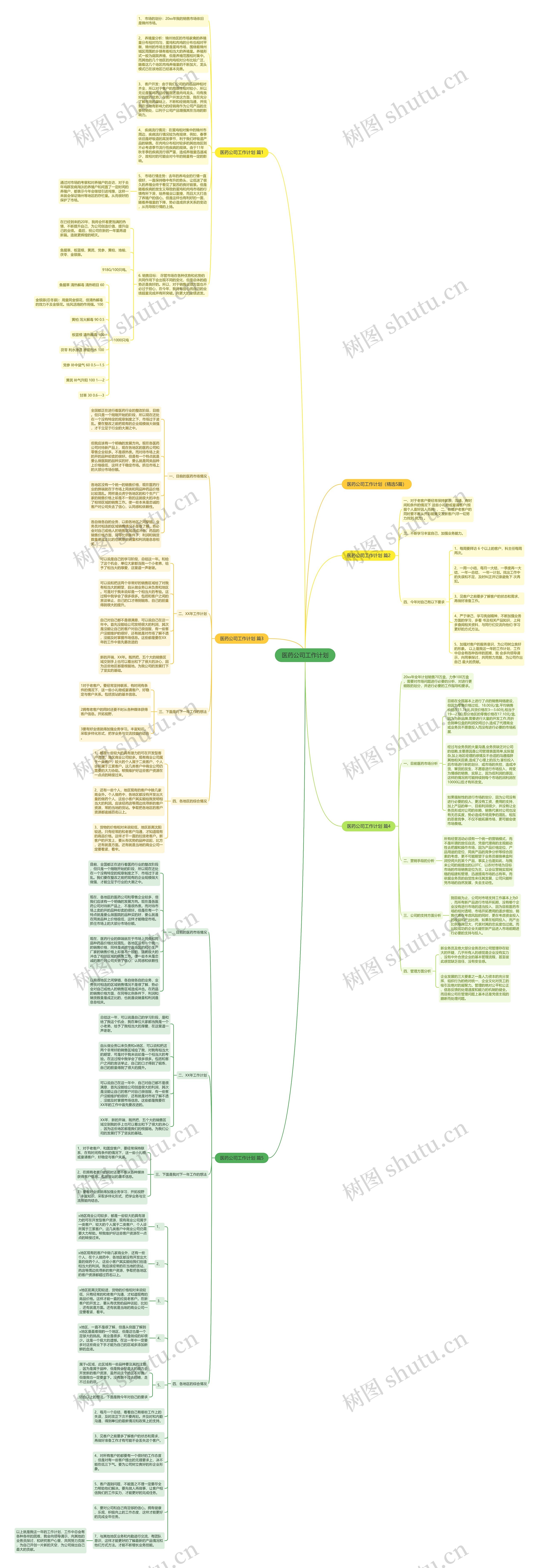 医药公司工作计划思维导图