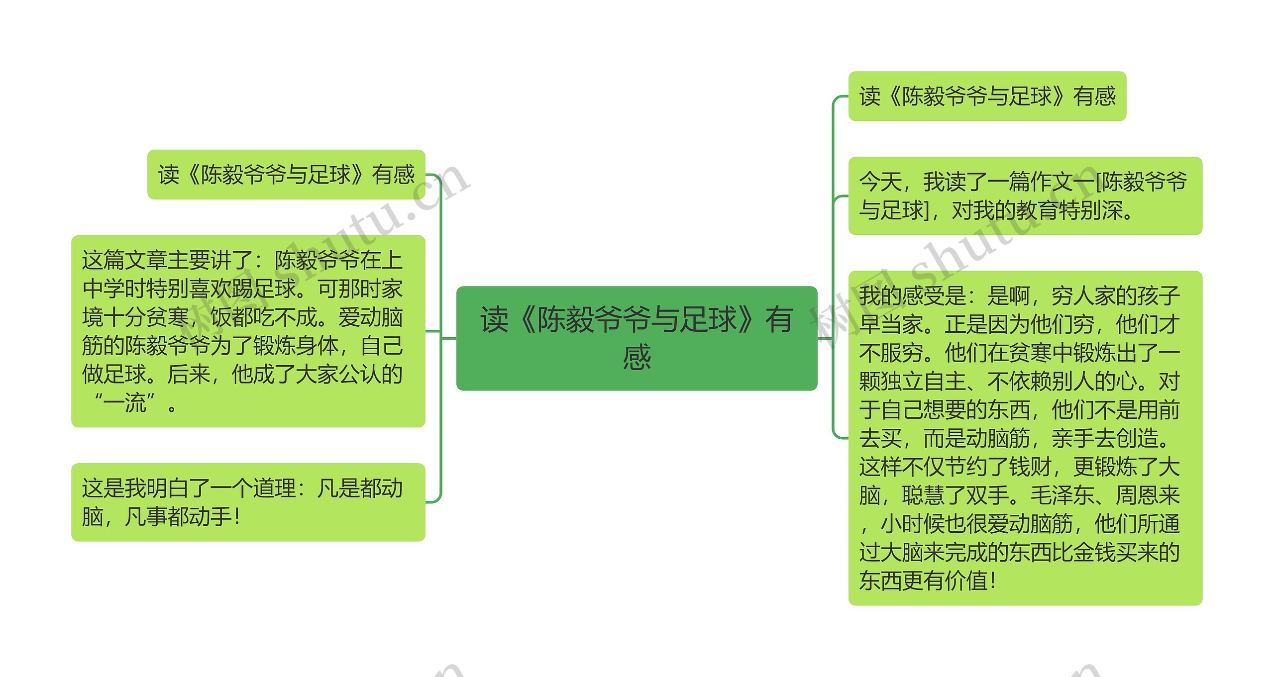 读《陈毅爷爷与足球》有感思维导图