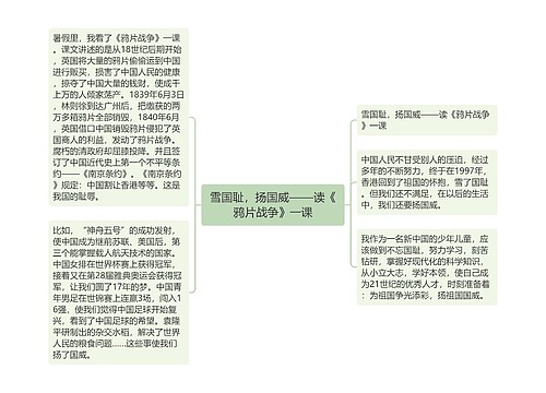 雪国耻，扬国威——读《鸦片战争》一课