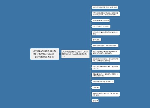 2020年全国计算机二级Ms Office复习知识点：Excel难点重点汇总