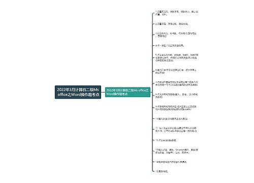 2022年3月计算机二级Ms office之Word操作题考点 2022年3月计算机二级Ms office之Word操作题考点