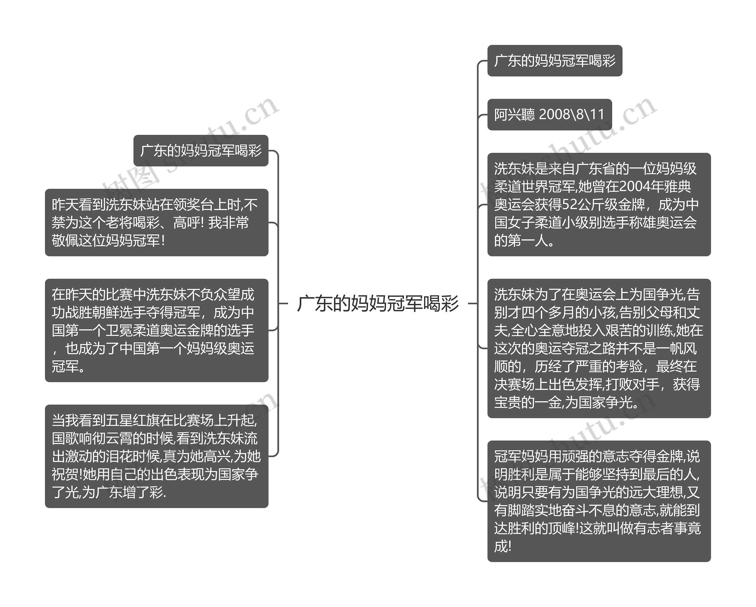 广东的妈妈冠军喝彩思维导图