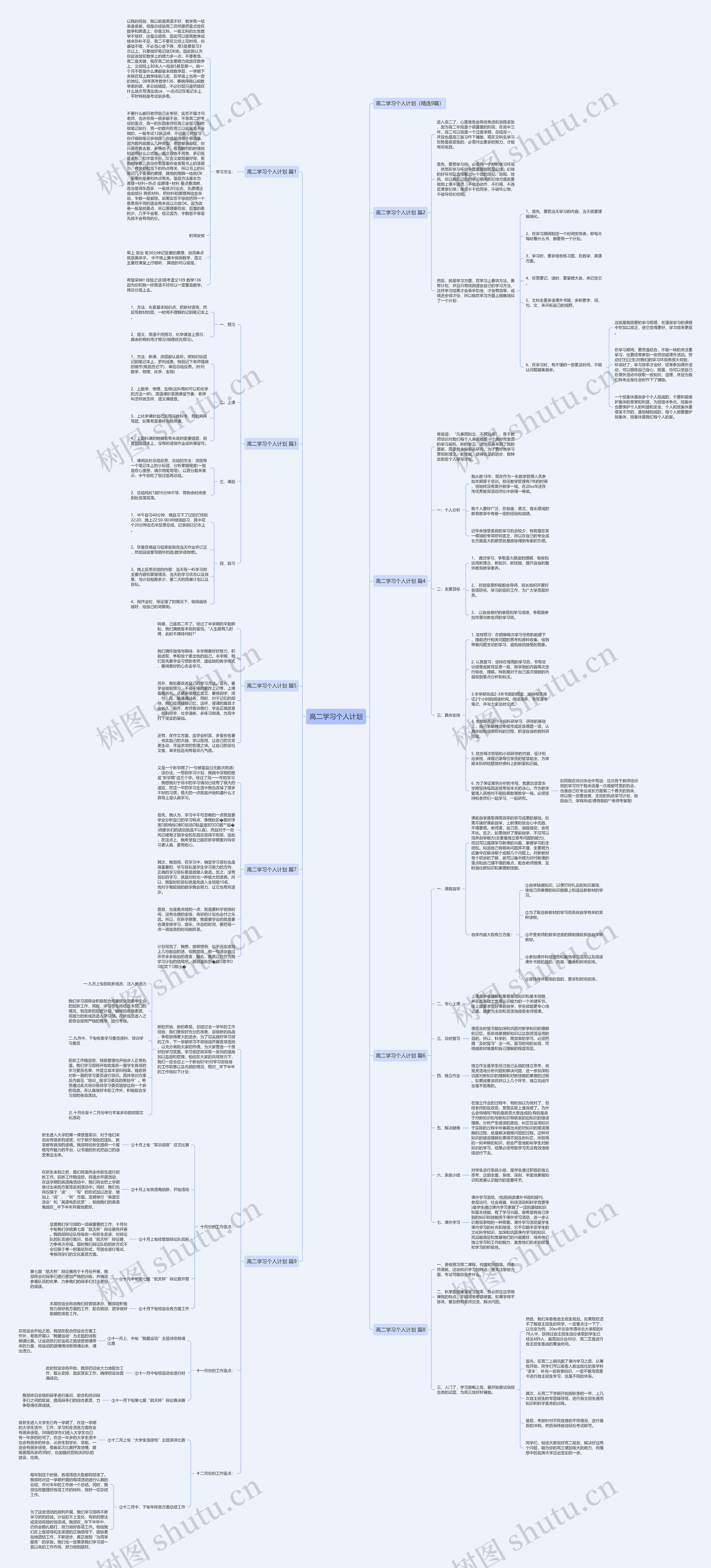 高二学习个人计划思维导图