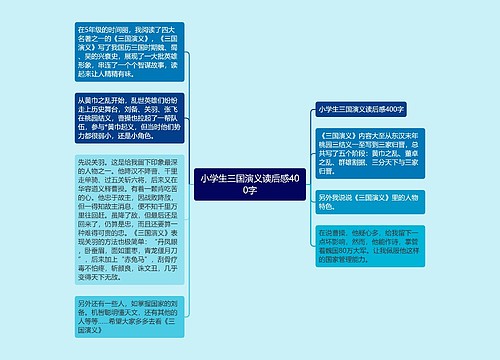 小学生三国演义读后感400字