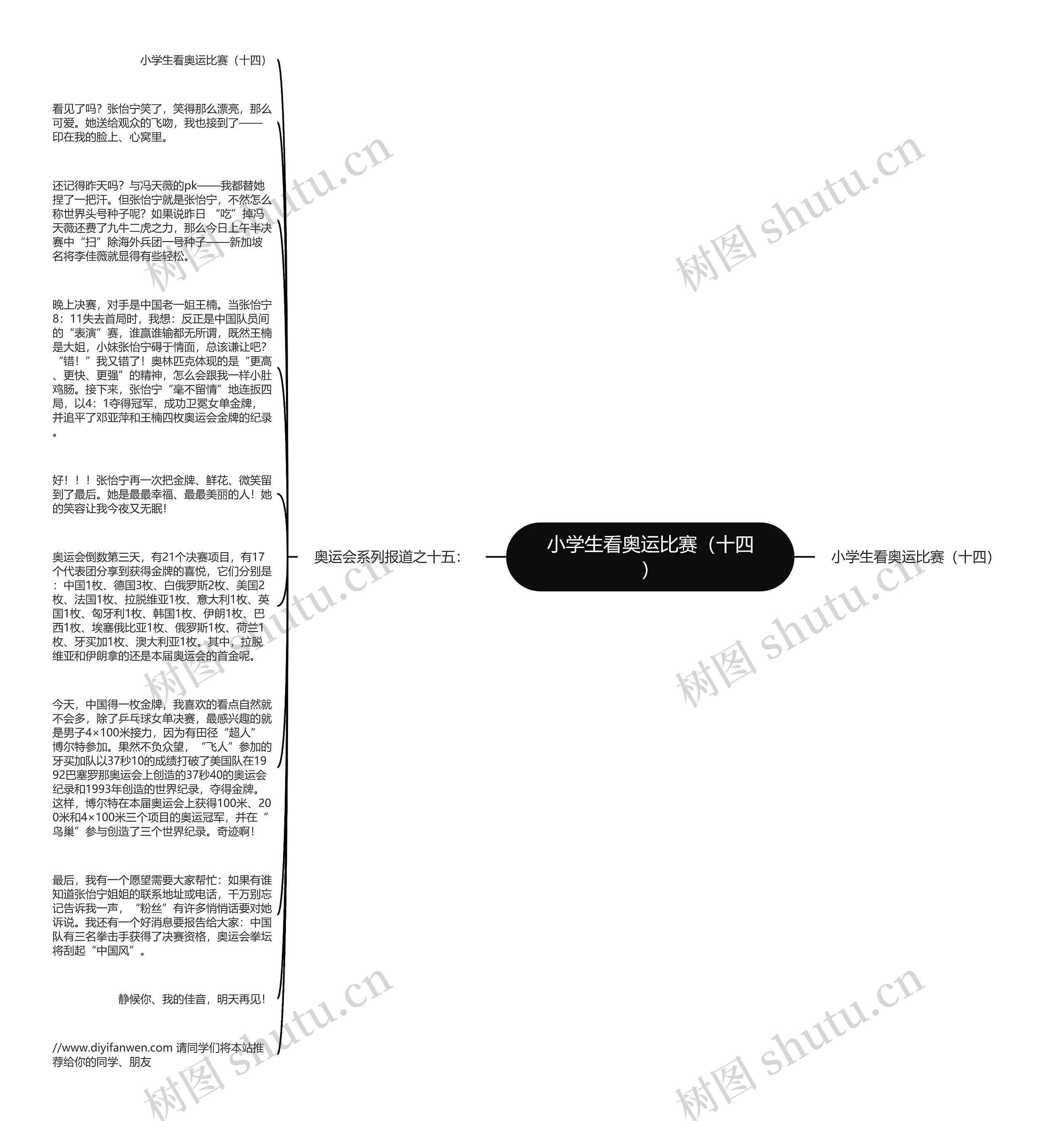 小学生看奥运比赛（十四）思维导图