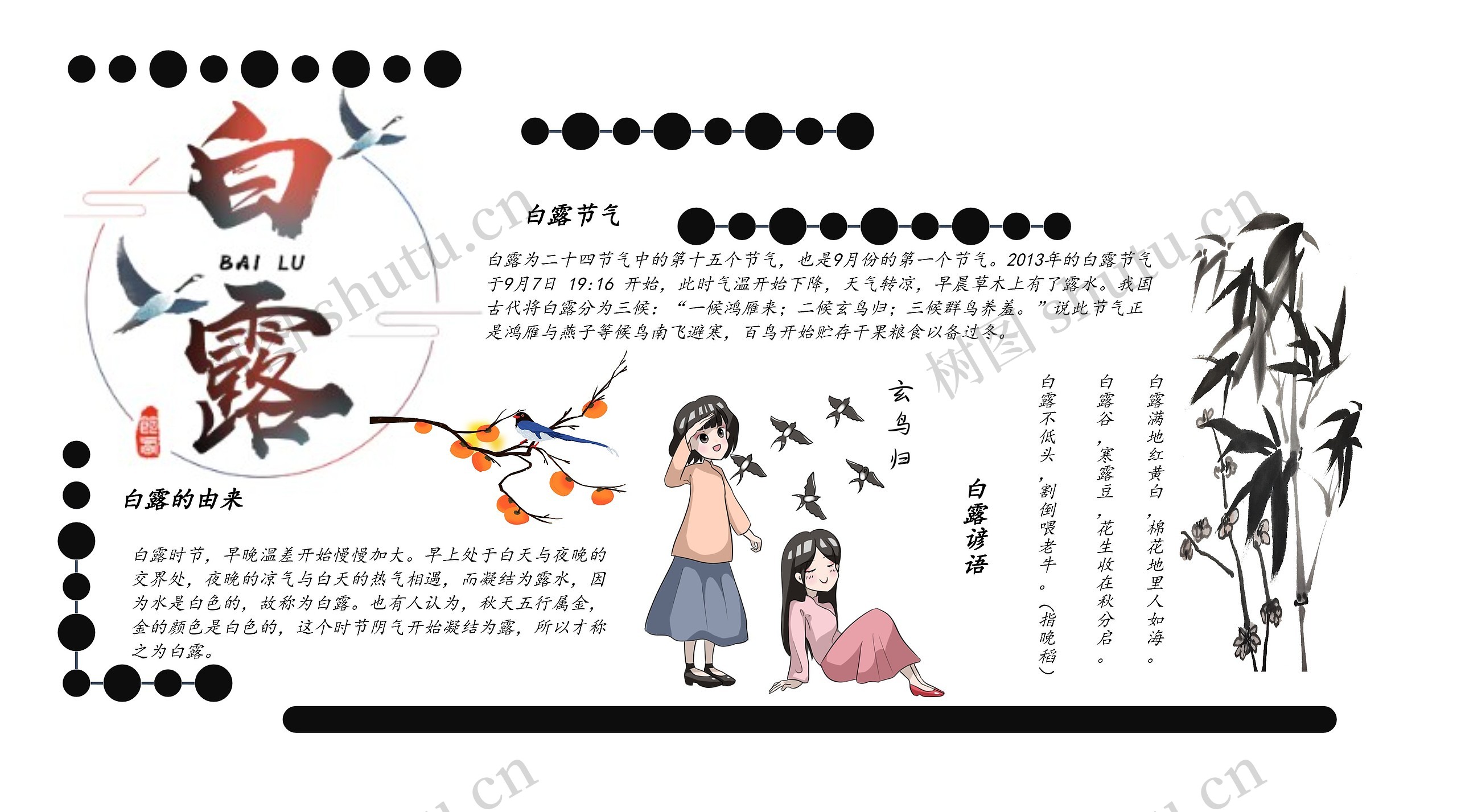白露节气手抄报思维导图