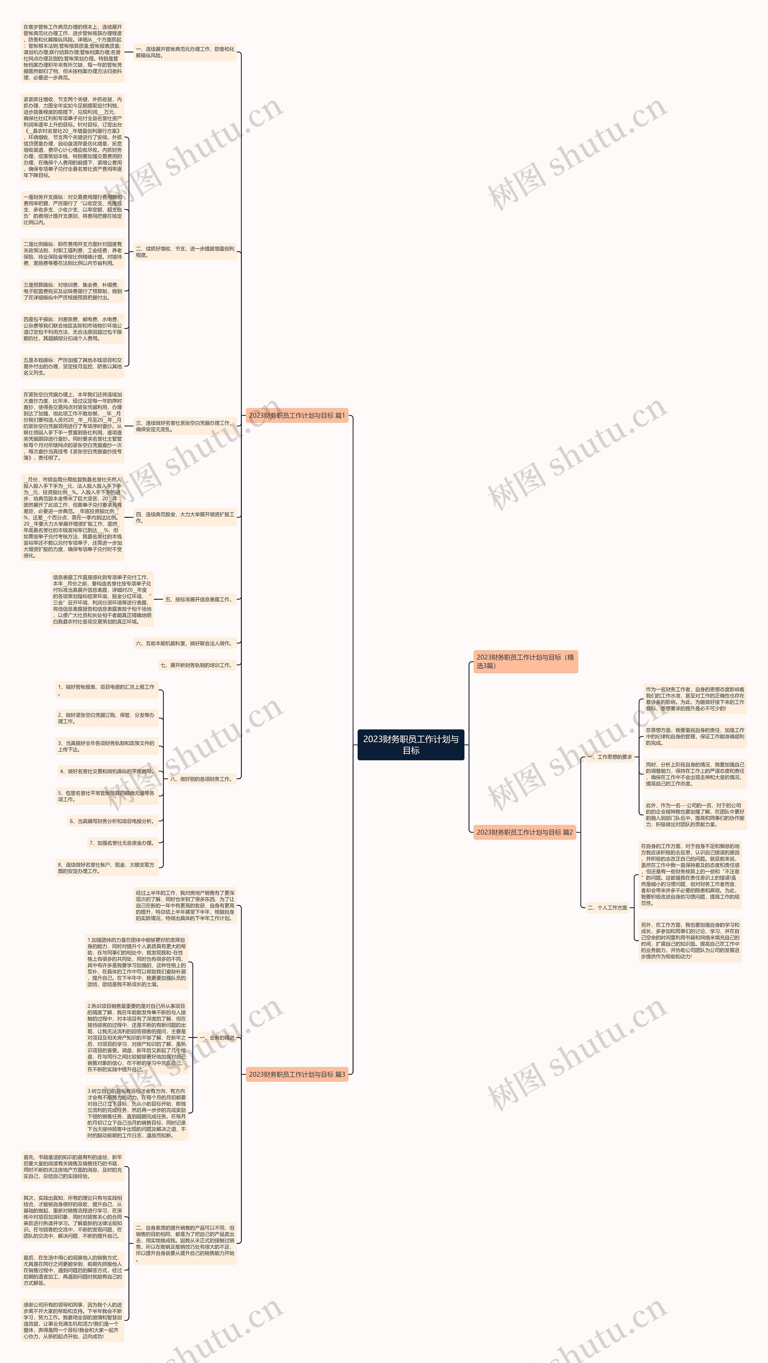 2023财务职员工作计划与目标思维导图