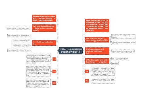 2022年上半年英语四级词汇练习及参考答案(18)