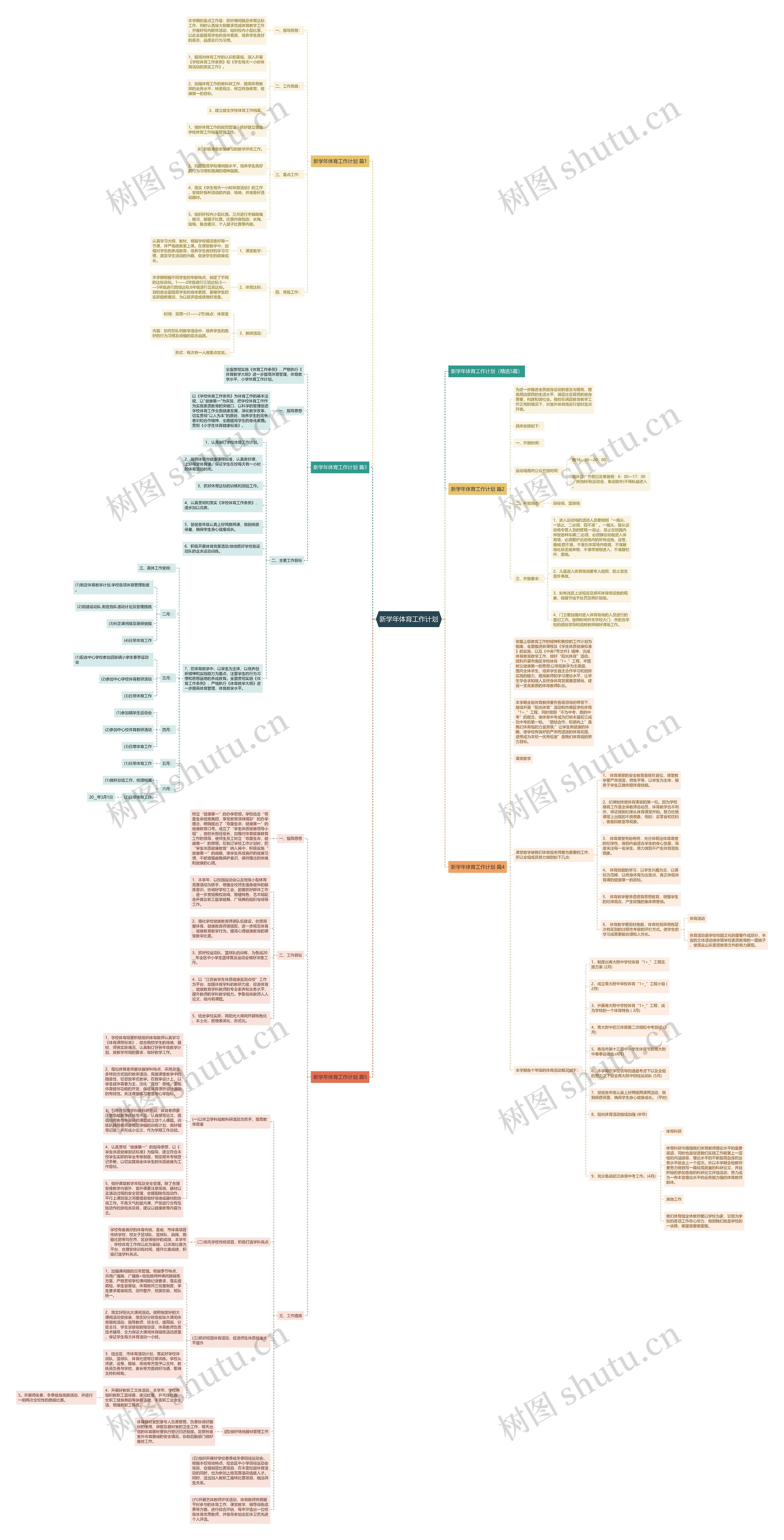 新学年体育工作计划思维导图