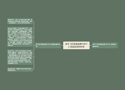 关于《科学家故事100个》的读后感400字