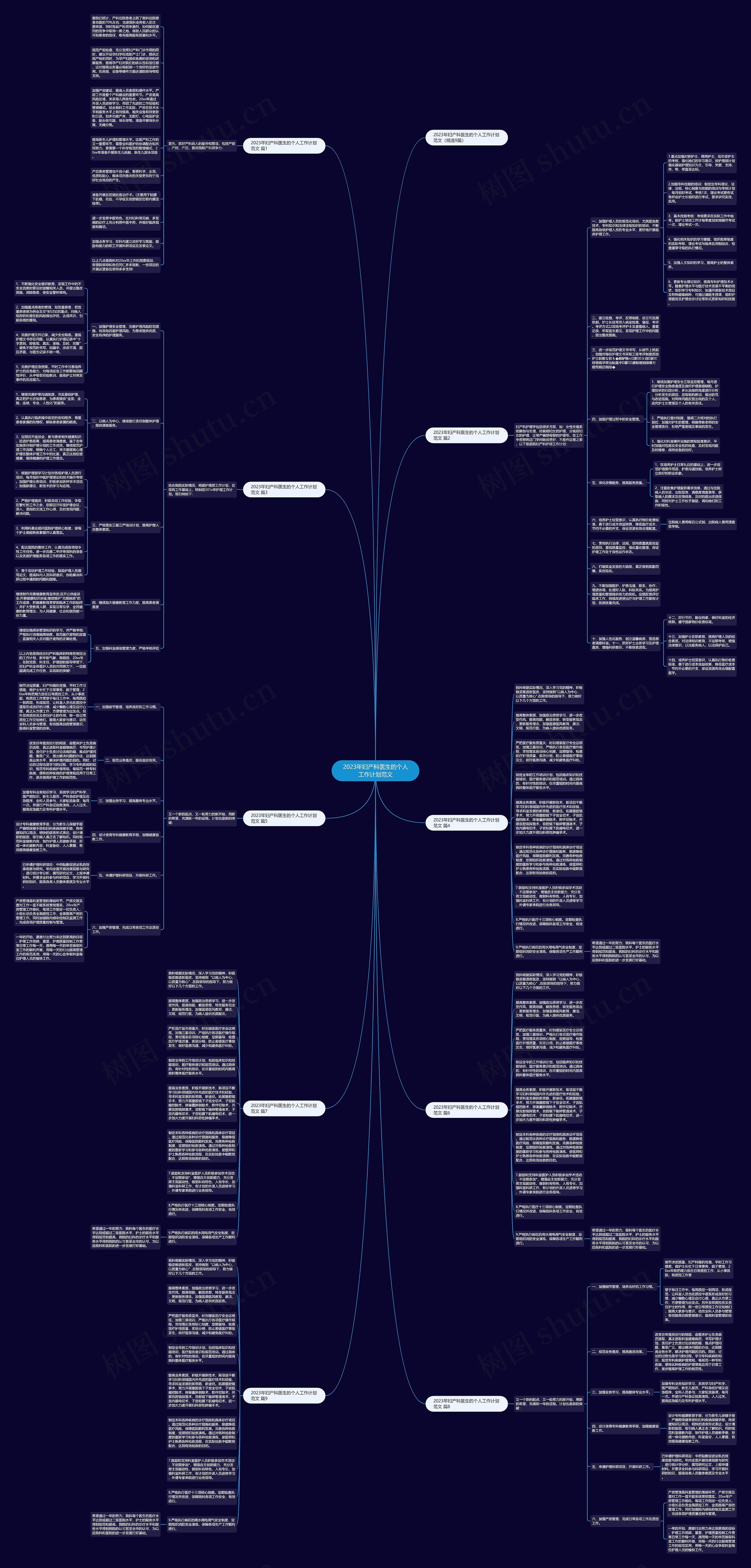2023年妇产科医生的个人工作计划范文思维导图