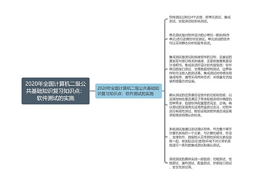 2020年全国计算机二级公共基础知识复习知识点：软件测试的实施