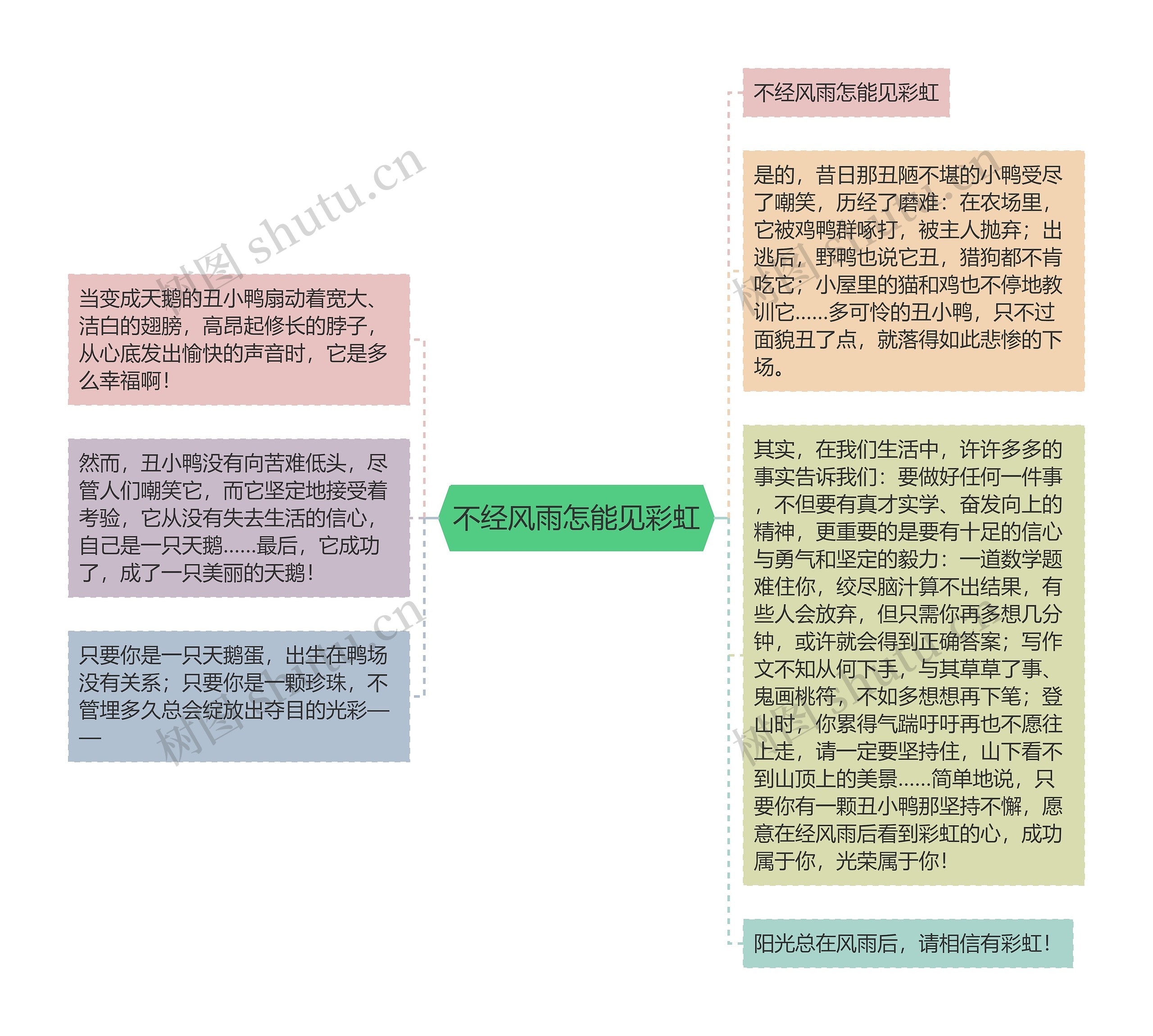 不经风雨怎能见彩虹思维导图