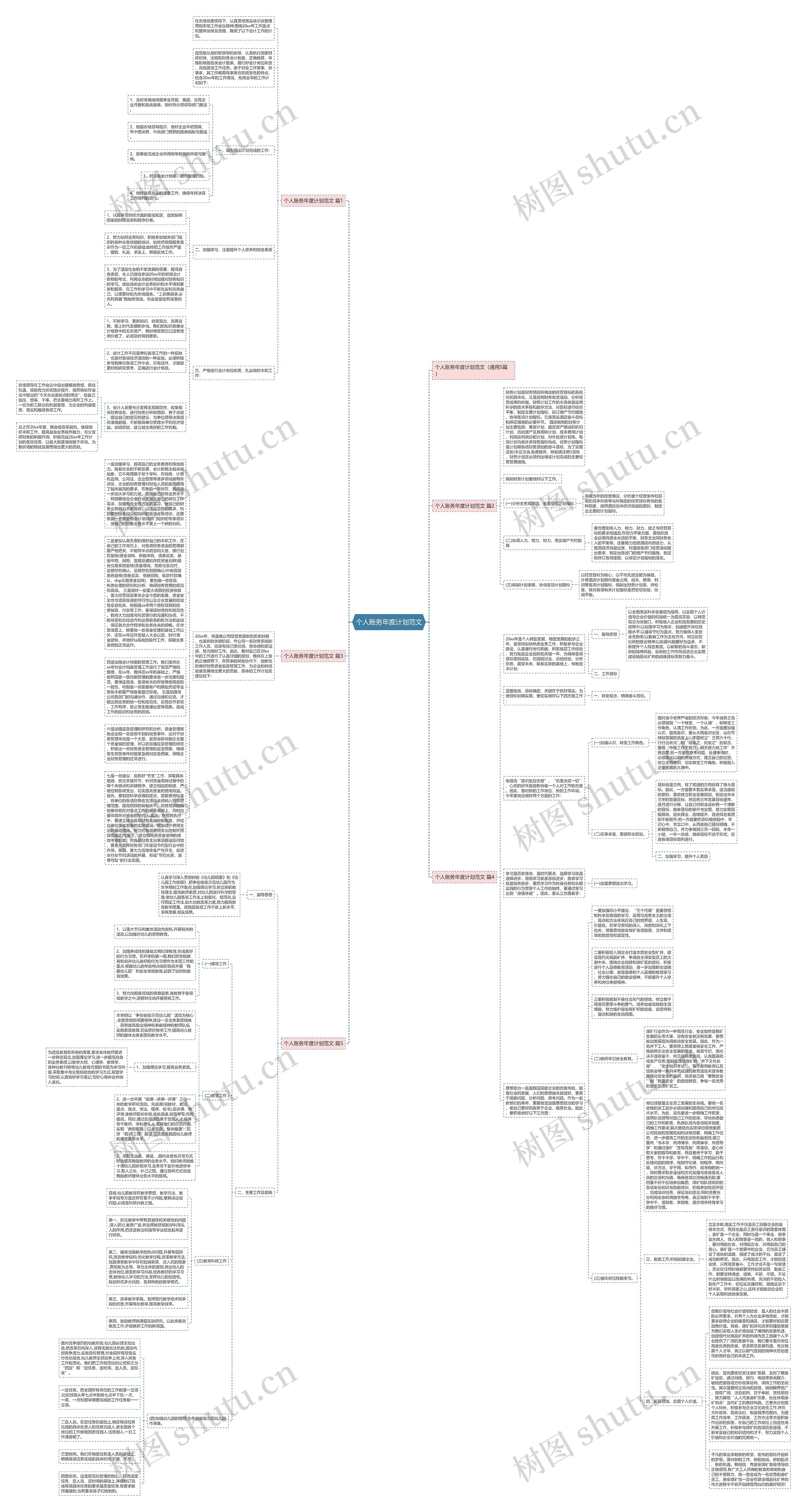 个人账务年度计划范文思维导图