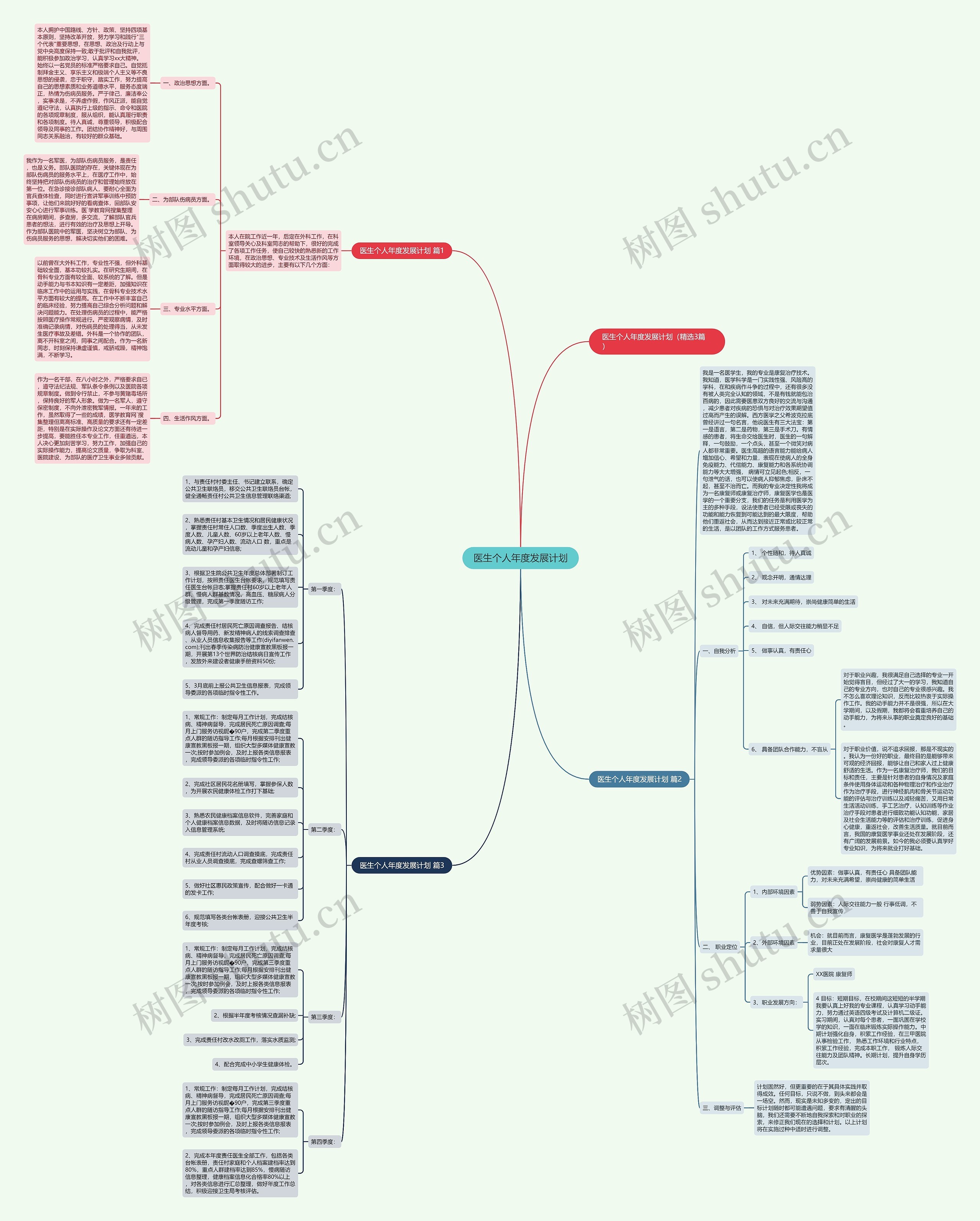 医生个人年度发展计划思维导图