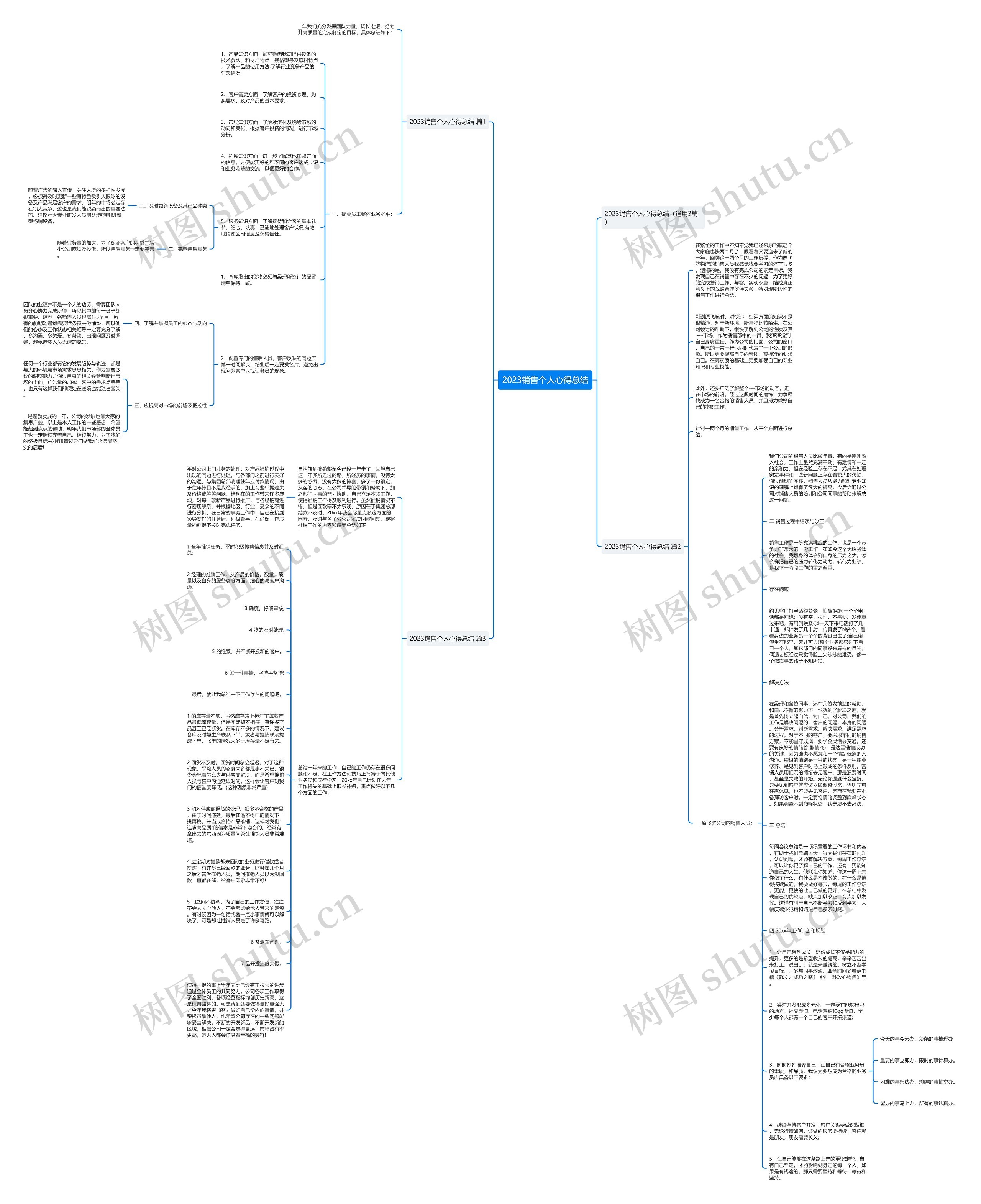 2023销售个人心得总结思维导图