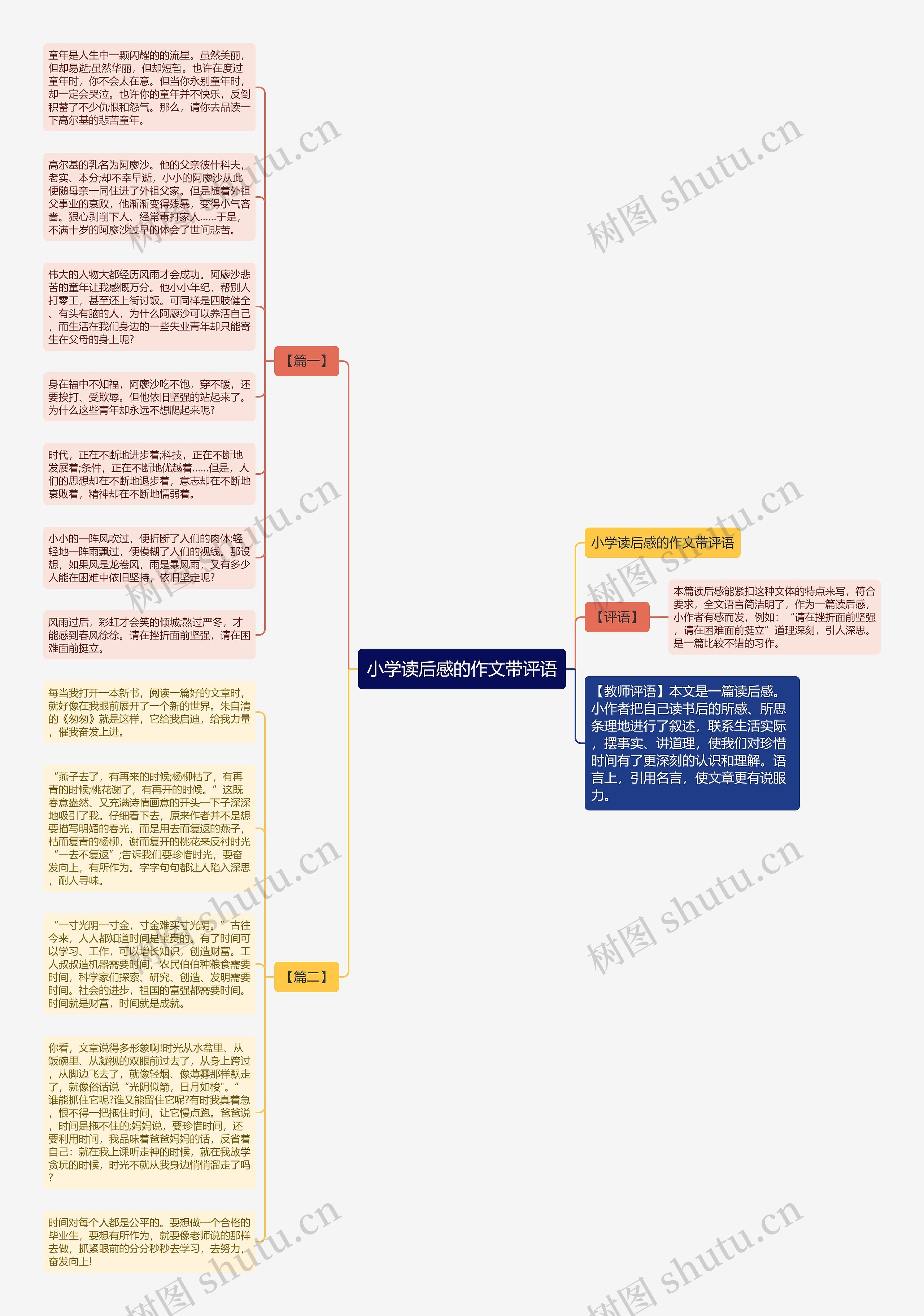 小学读后感的作文带评语