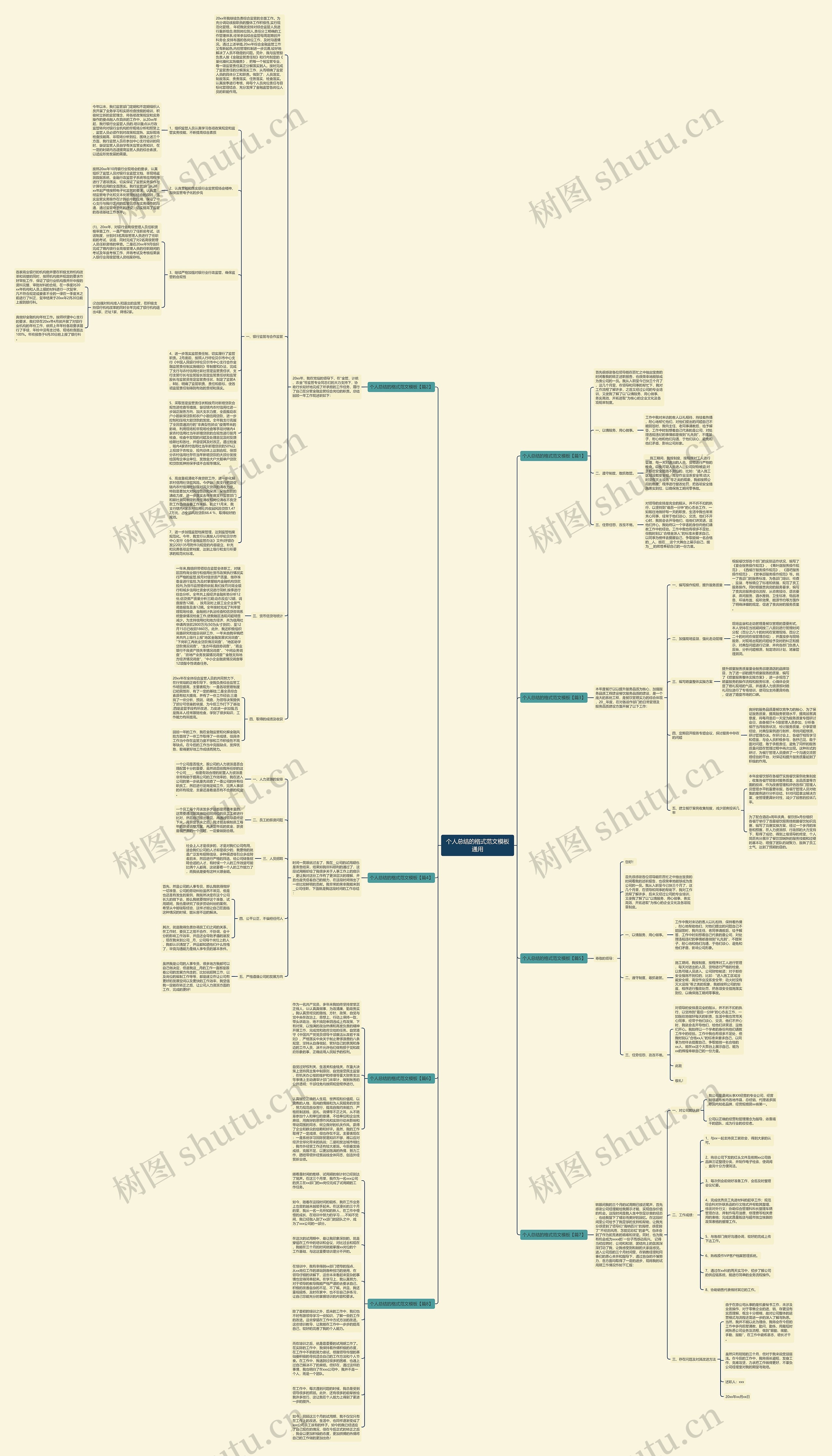 个人总结的格式范文通用思维导图