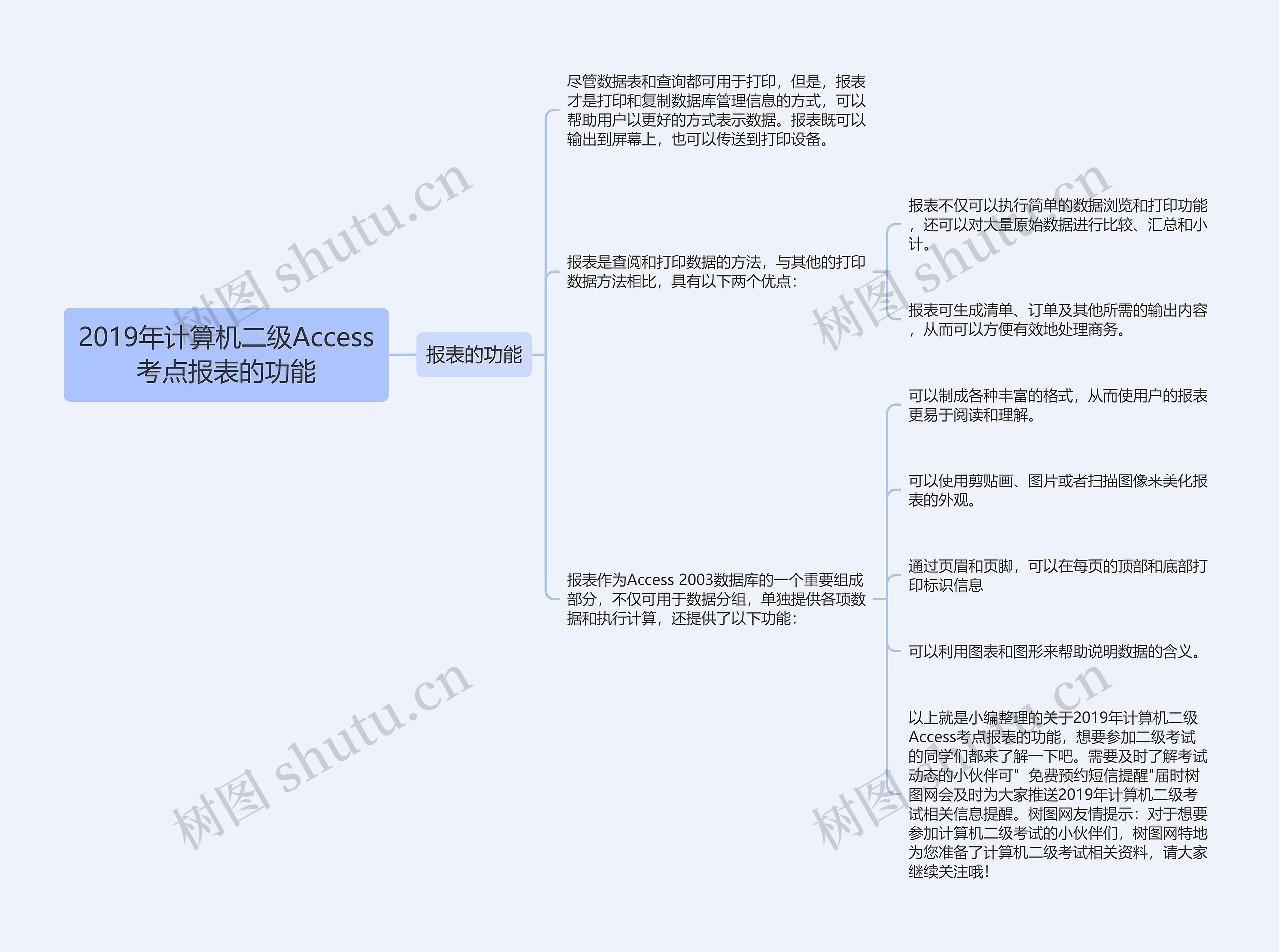 2019年计算机二级Access考点报表的功能