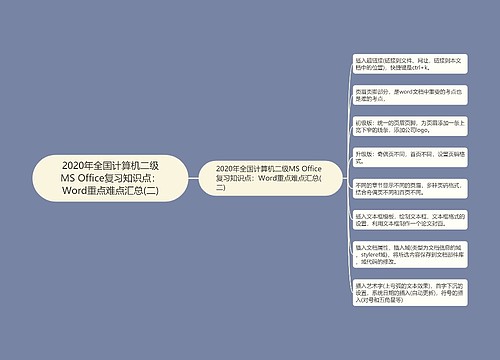 2020年全国计算机二级MS Office复习知识点：Word重点难点汇总(二)