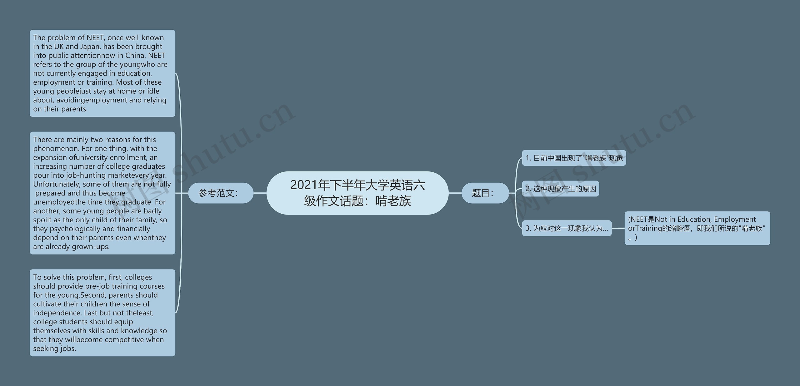 2021年下半年大学英语六级作文话题：啃老族