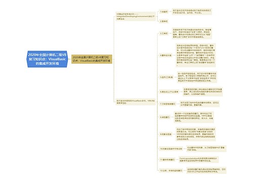 2020年全国计算机二级VB复习知识点：VisualBasic的集成开发环境