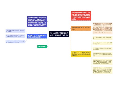 2018年12月六级翻译技巧盘点：词义如何“巧”选​