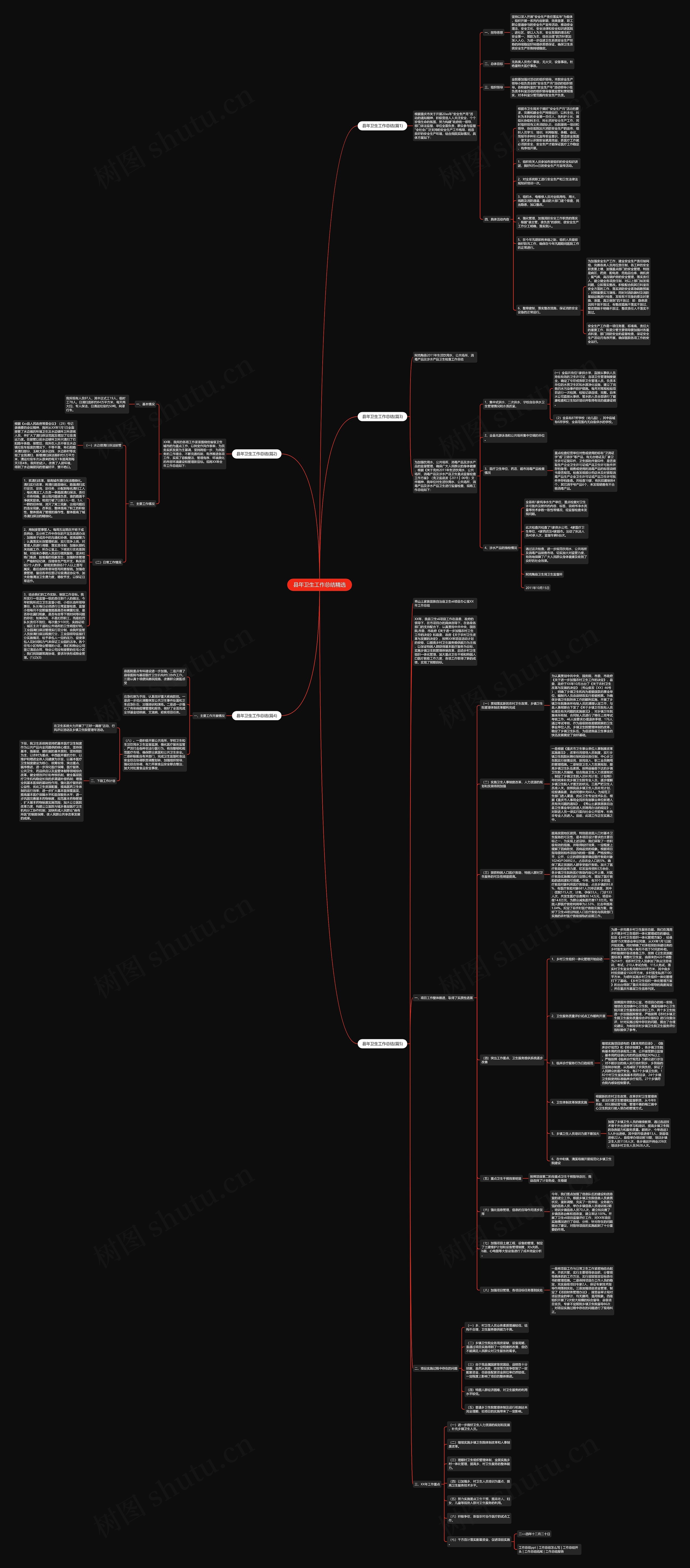 县年卫生工作总结精选思维导图