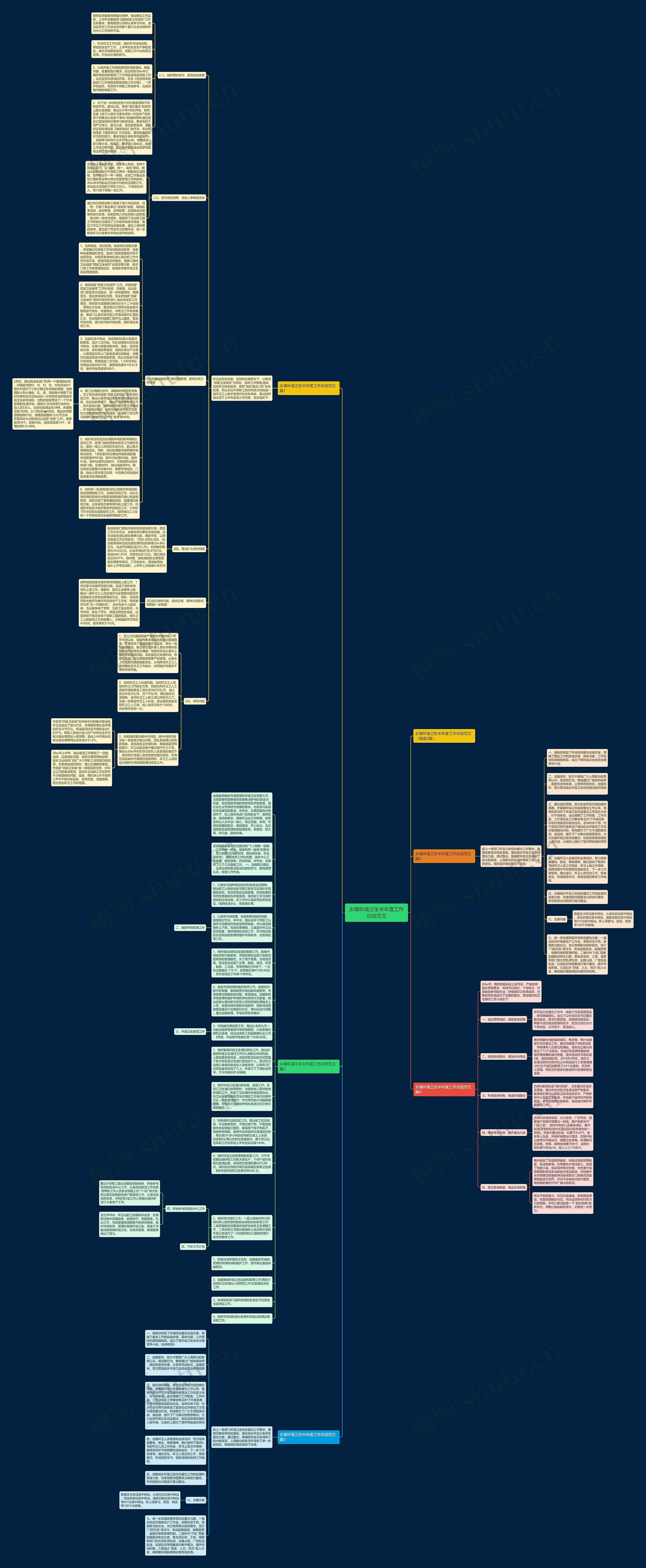 乡镇环境卫生半年度工作总结范文思维导图
