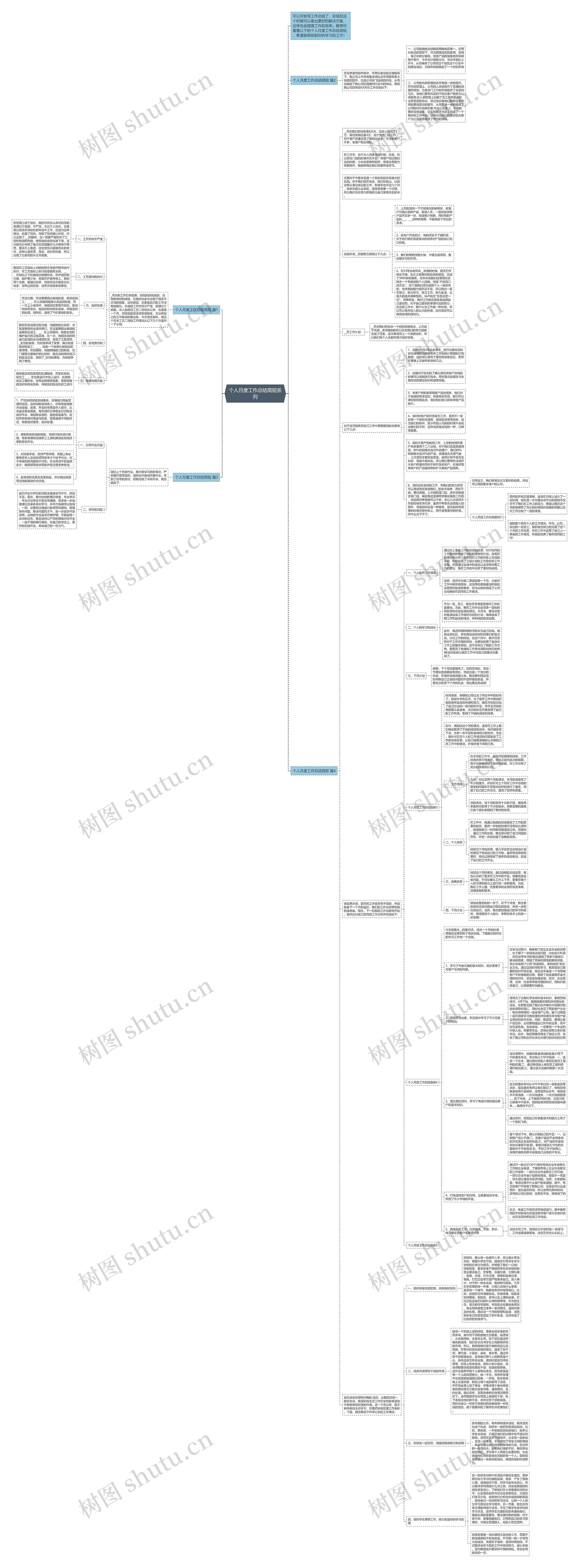 个人月度工作总结简短系列思维导图