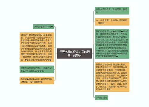 世界水日的作文：我的天堂，我的水