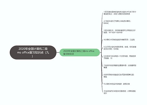 2020年全国计算机二级ms office复习知识点（九）