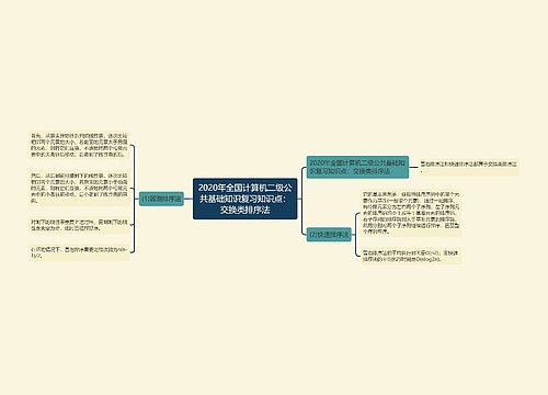 2020年全国计算机二级公共基础知识复习知识点：交换类排序法